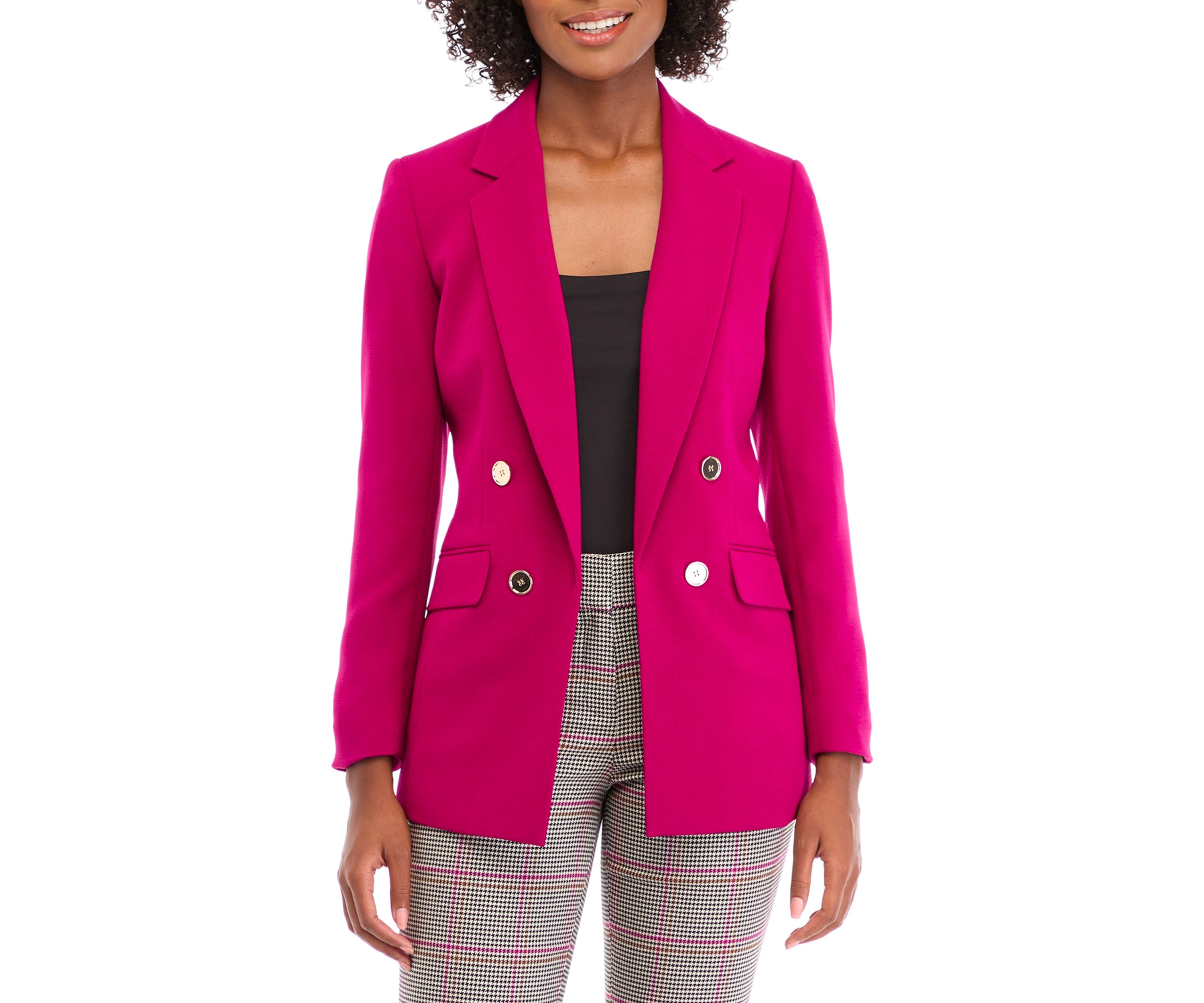 Womens Notch Collar Four Button Blazer