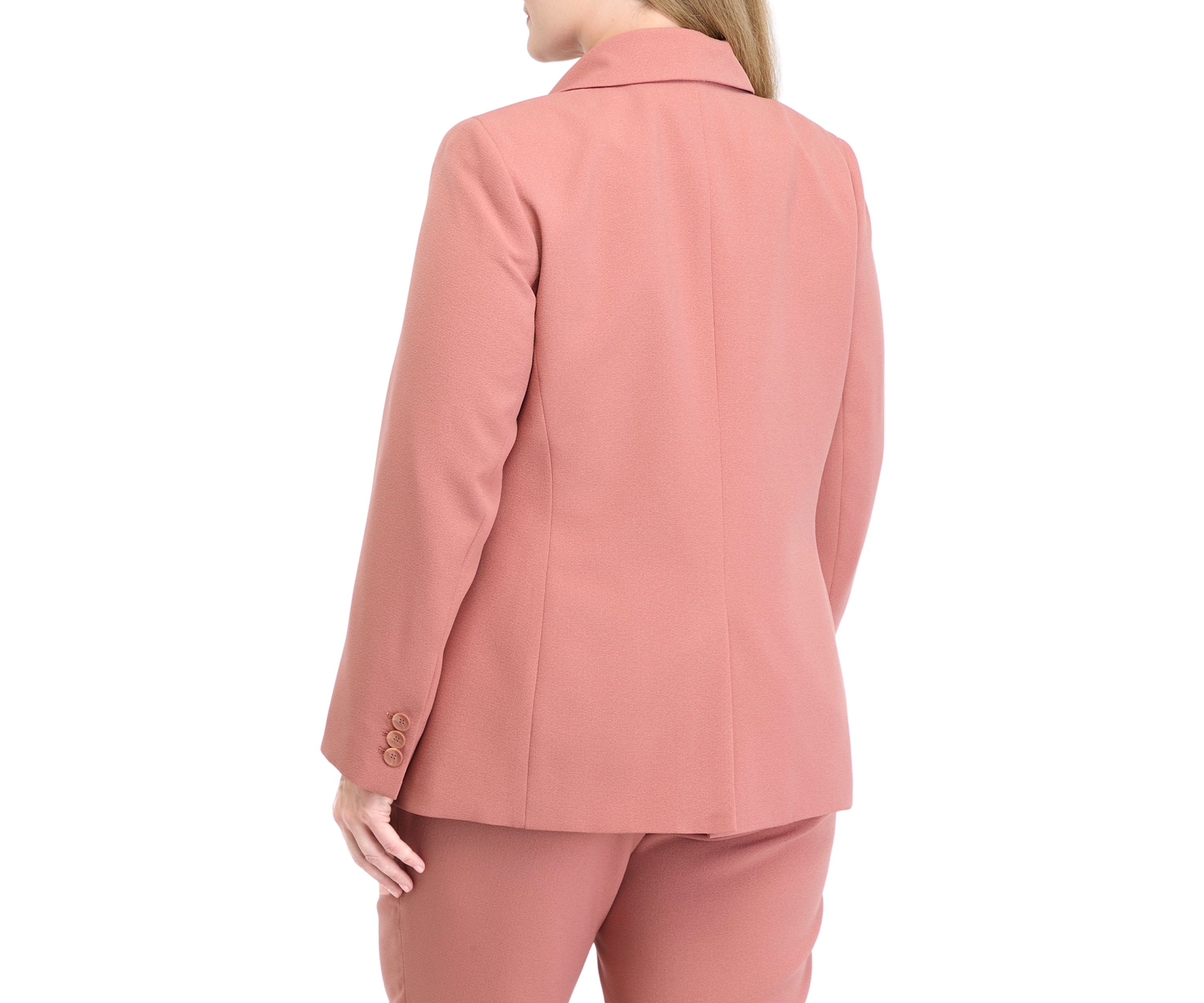 Plus Size Crepe One Button Jacket