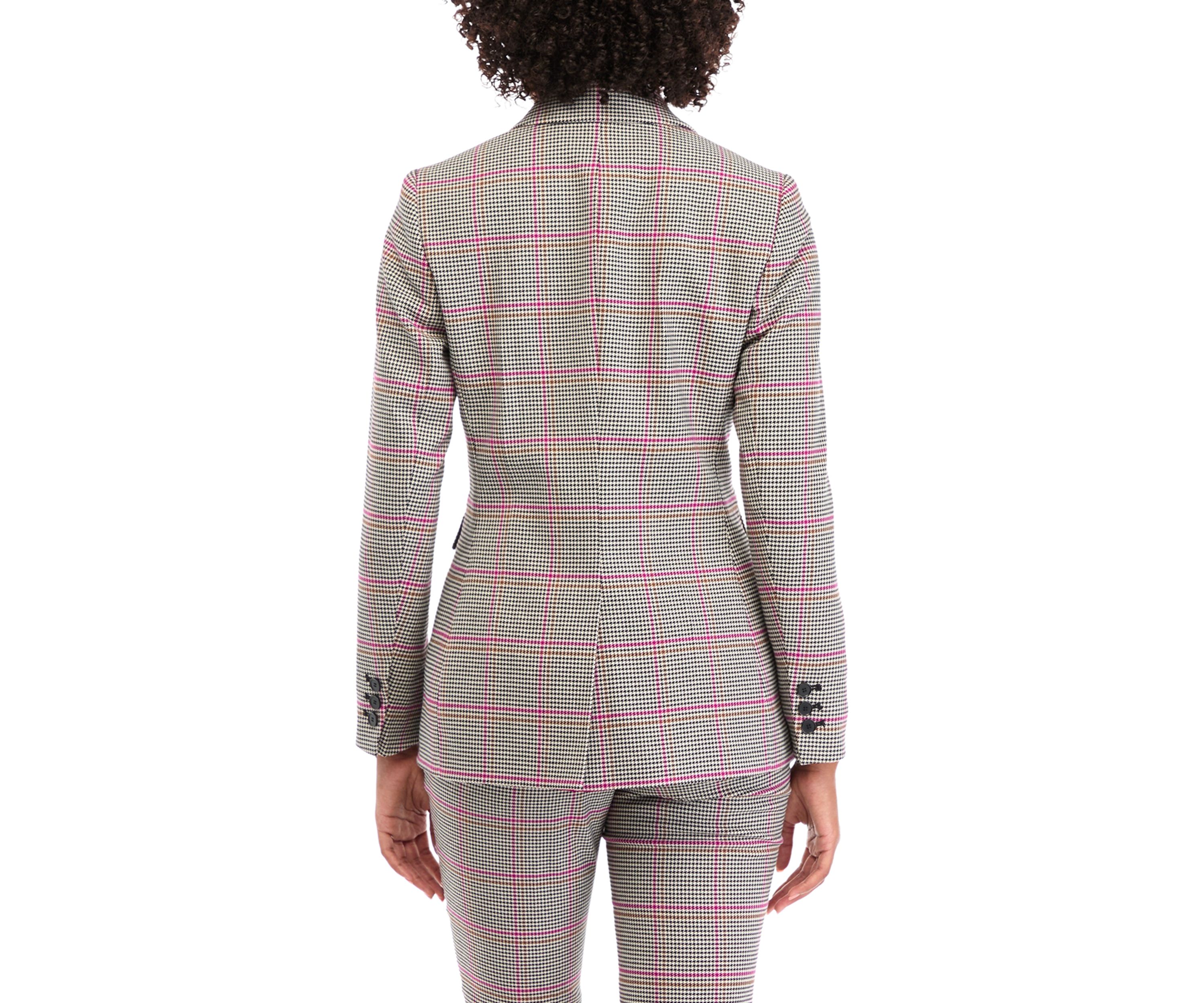 Womens One Button Notch Collar Jacket 