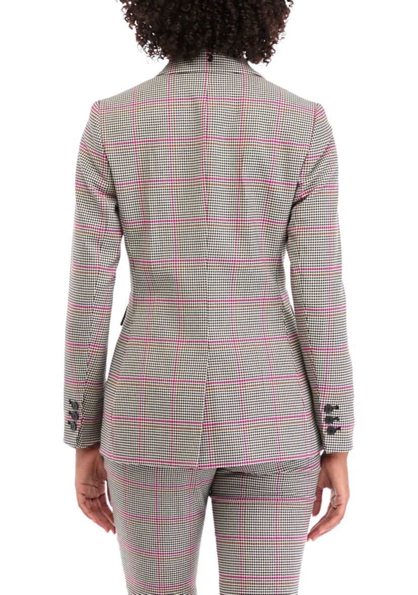 Womens One Button Notch Collar Jacket 