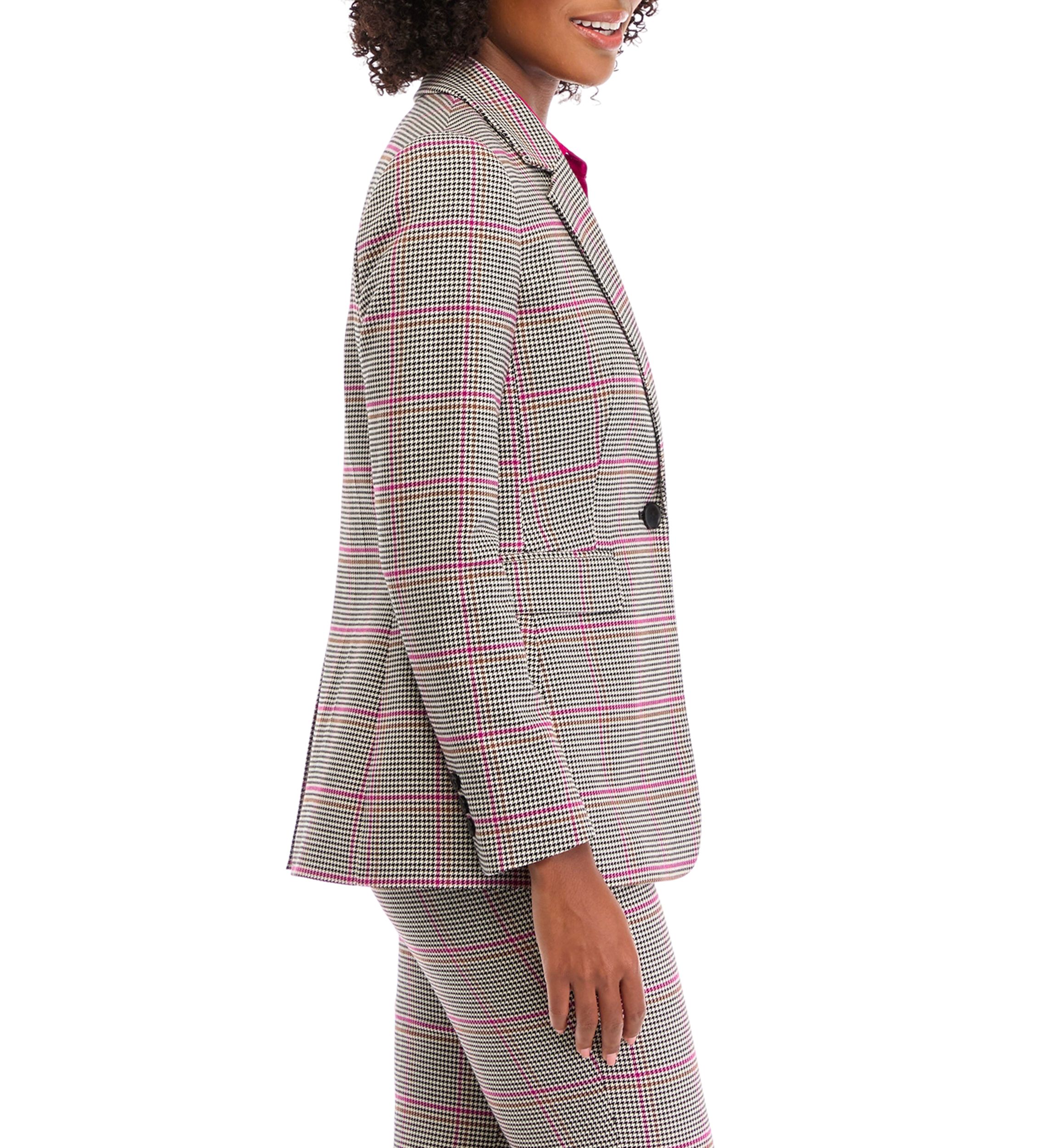 Womens One Button Notch Collar Jacket 