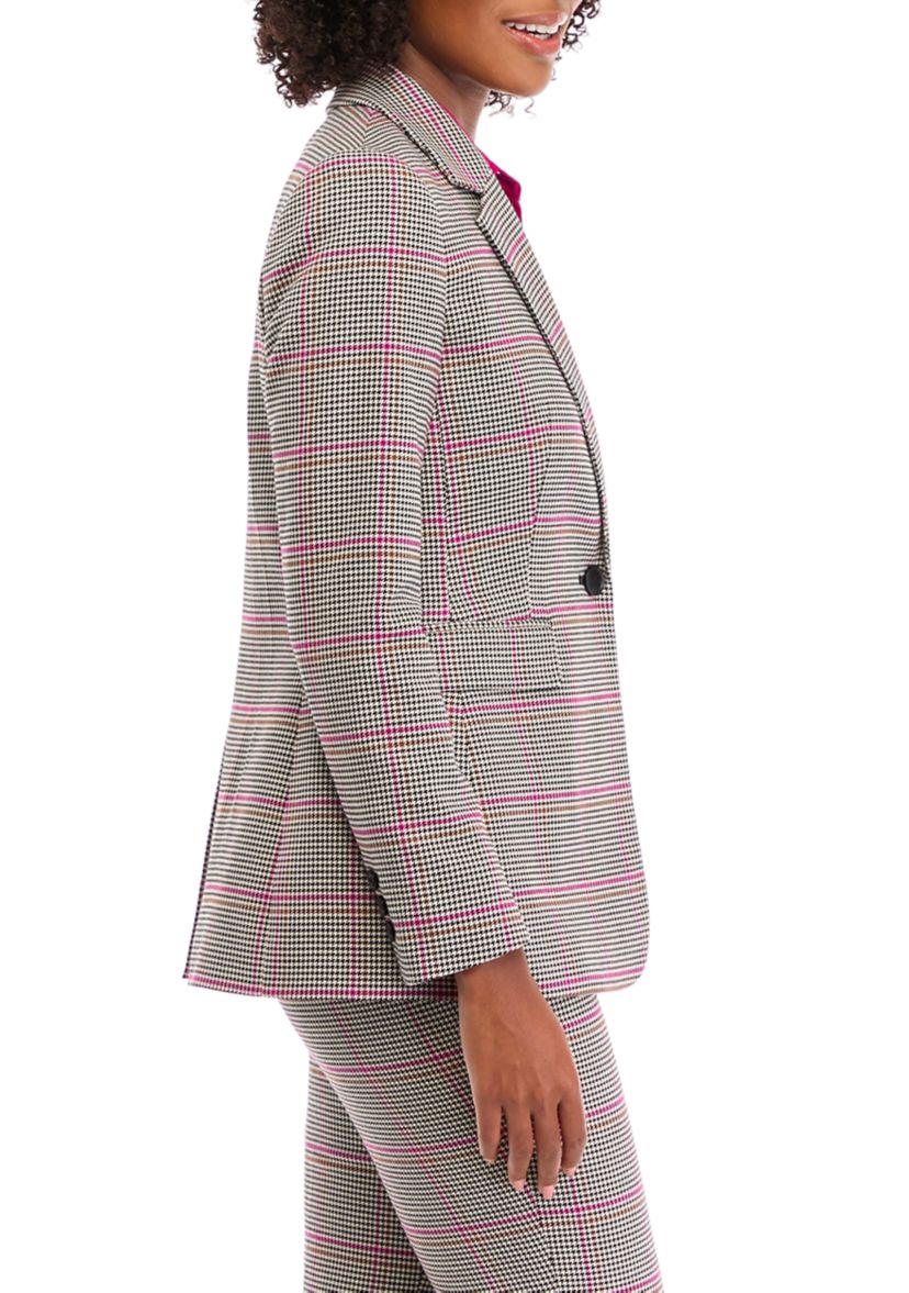 Womens One Button Notch Collar Jacket 