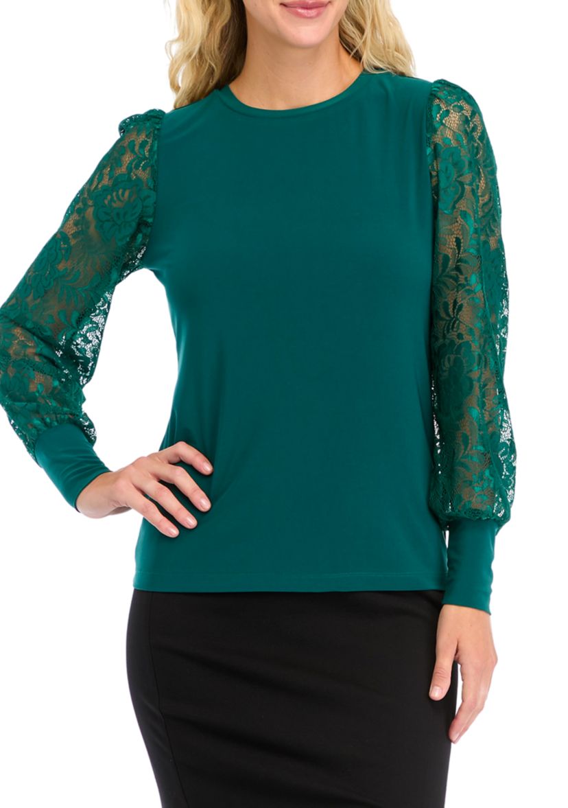 Womens Long Lace Sleeve Top 
