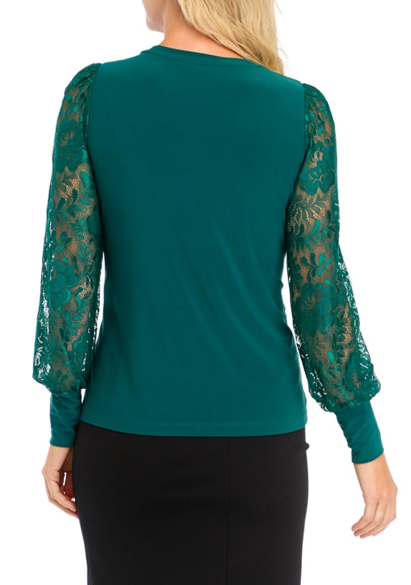 Womens Long Lace Sleeve Top 