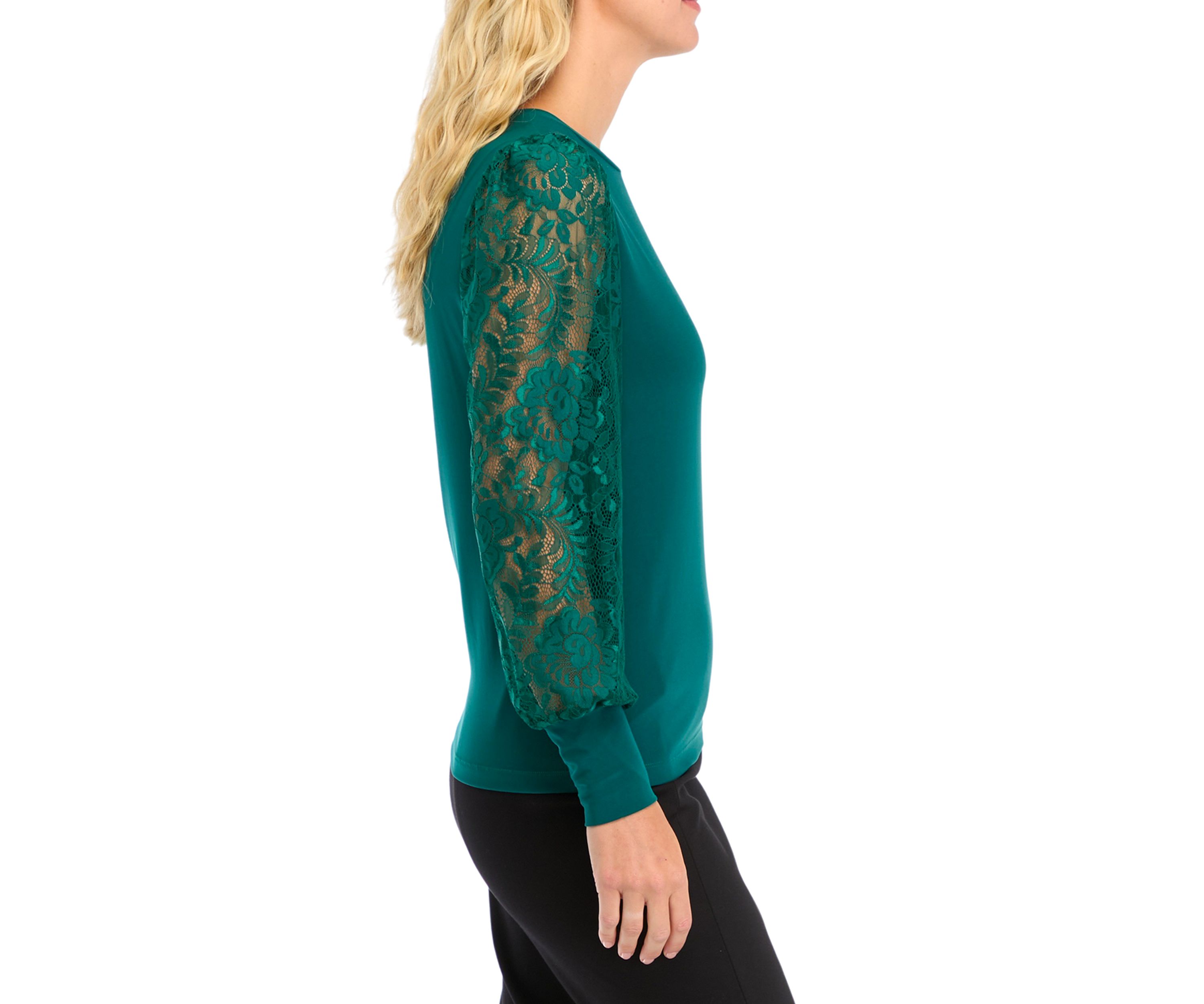 Womens Long Lace Sleeve Top 