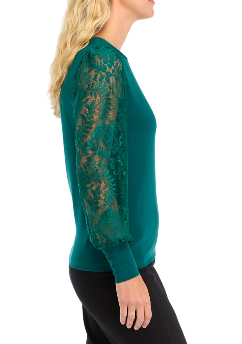 Womens Long Lace Sleeve Top 