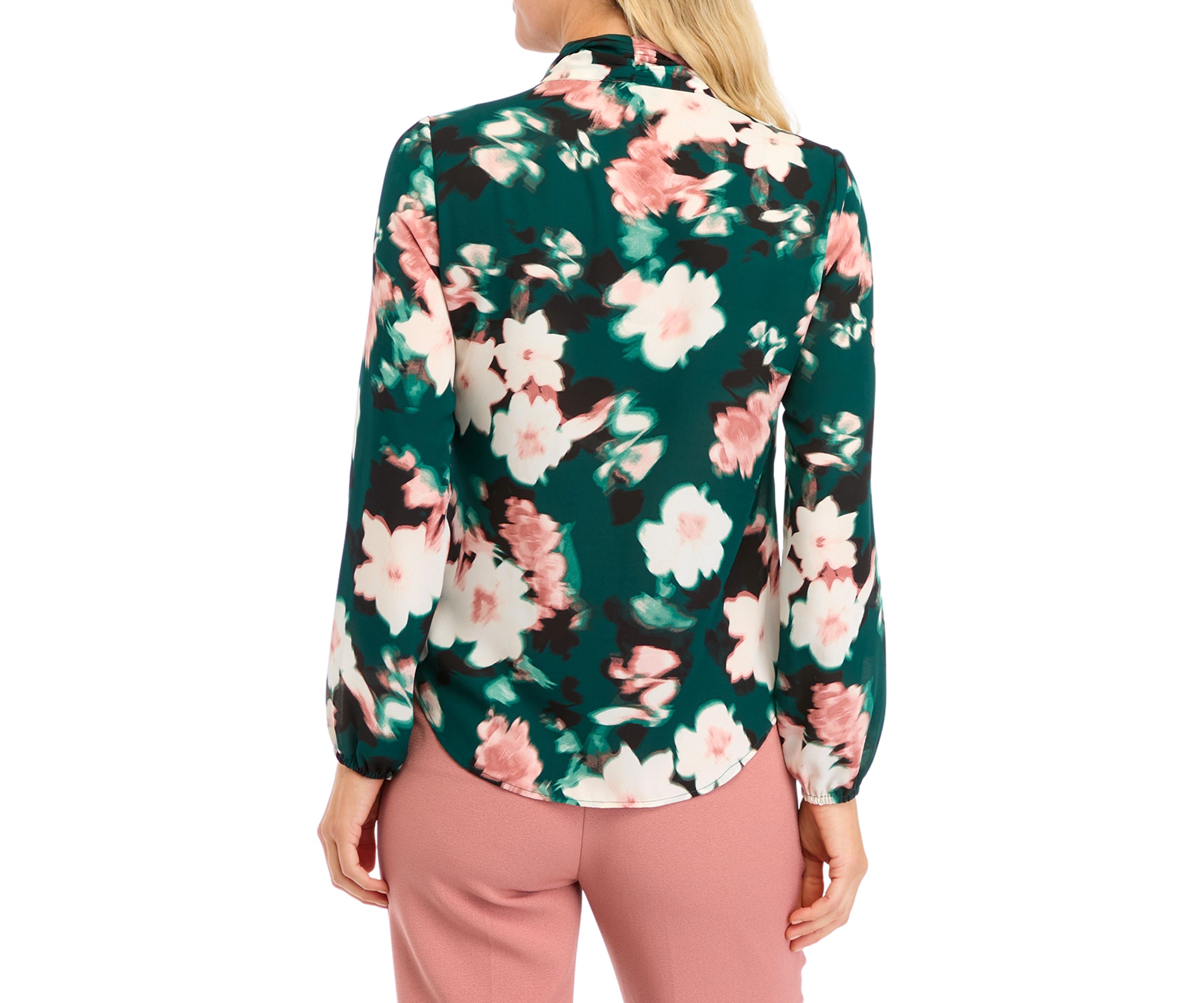 Womens Long Sleeve Floral Print Blouse