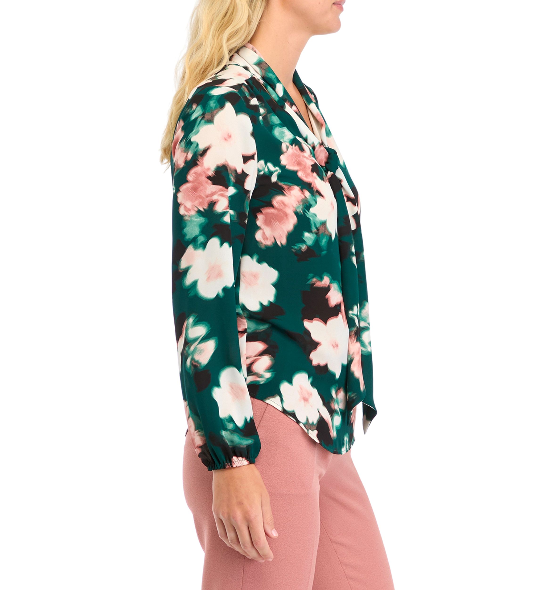 Womens Long Sleeve Floral Print Blouse