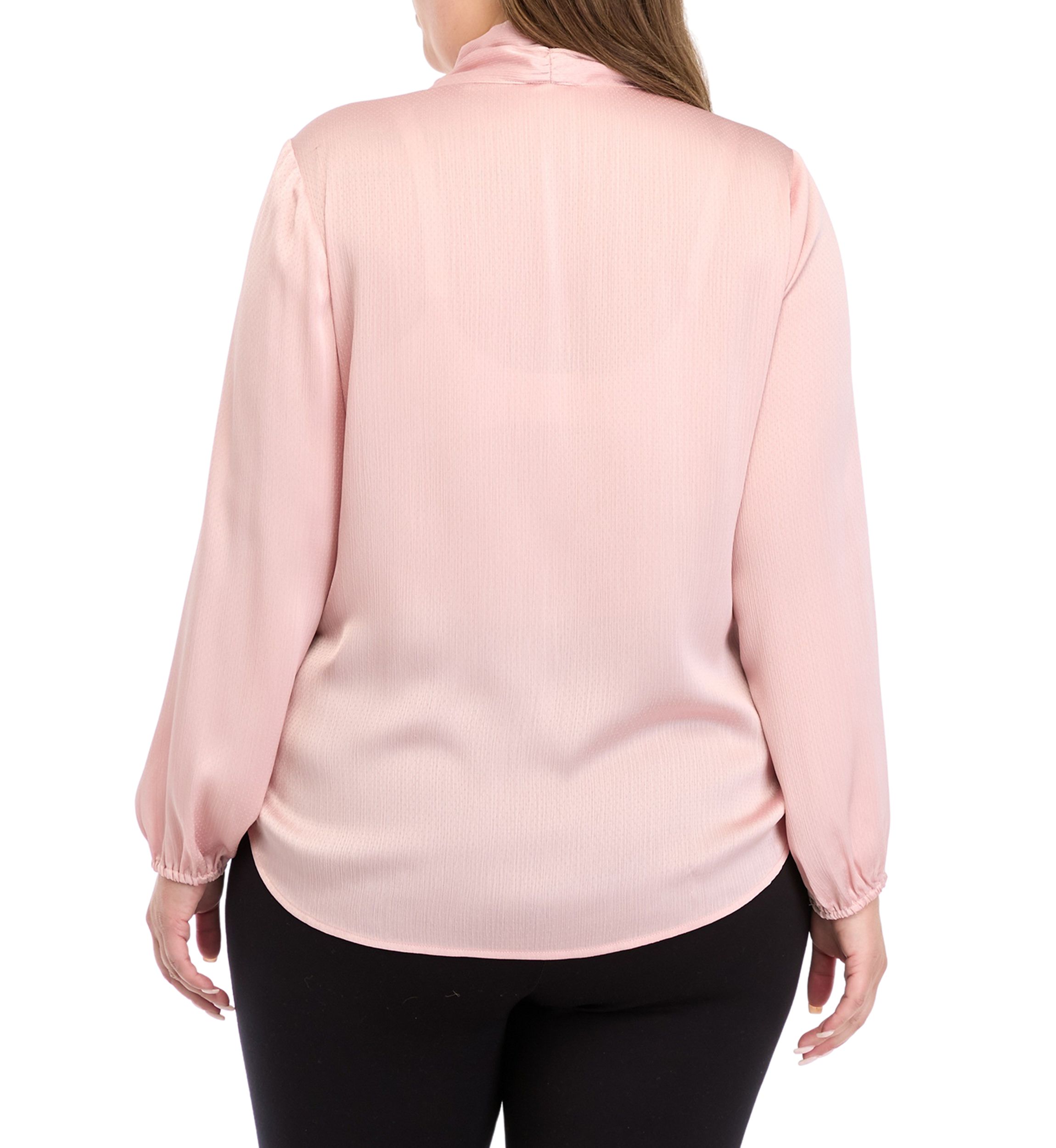 Plus Size Tie Neck Blouse