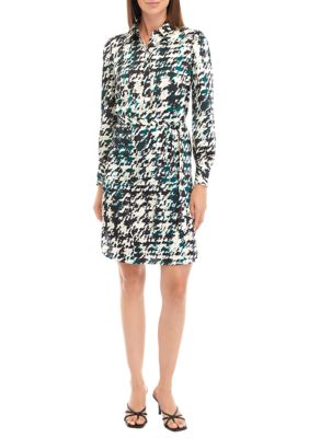 THE LIMITED Women's Long Sleeve Oversized Cuff Sleeve Shirtdress