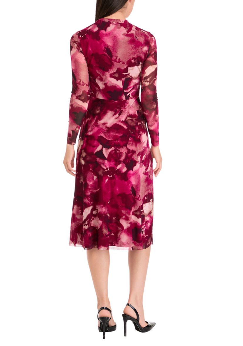 Womens Long Sleeve Twist Midi Dress