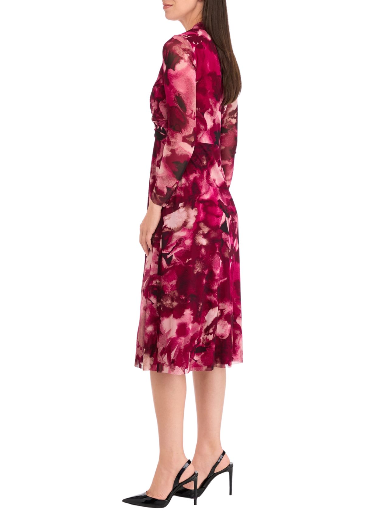 Womens Long Sleeve Twist Midi Dress