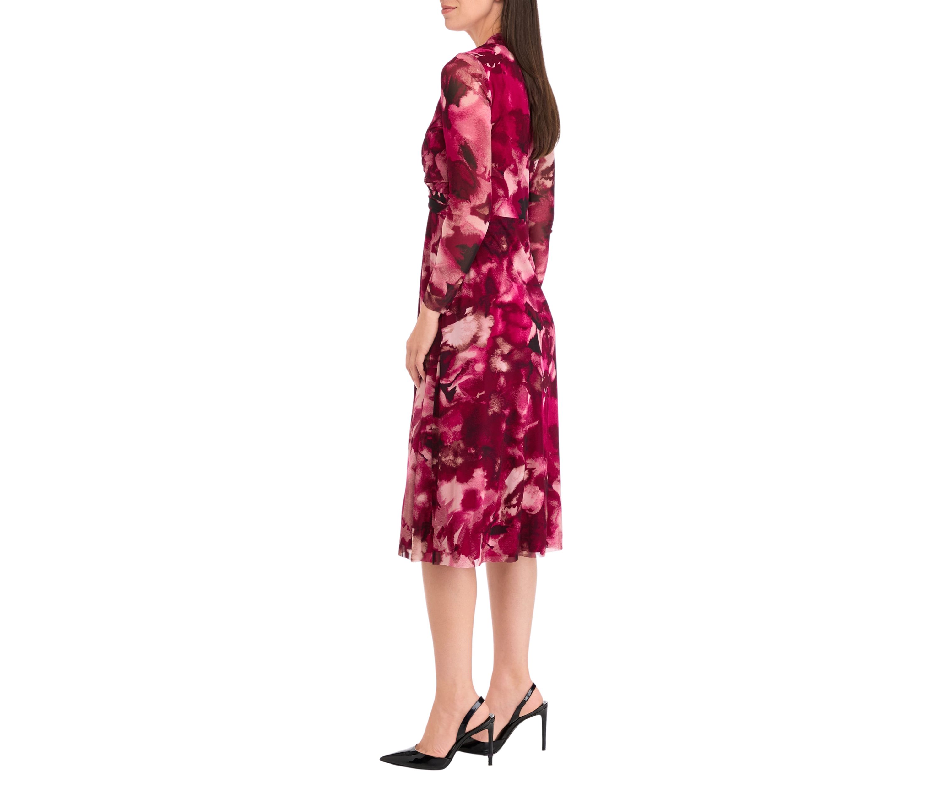 Womens Long Sleeve Twist Midi Dress
