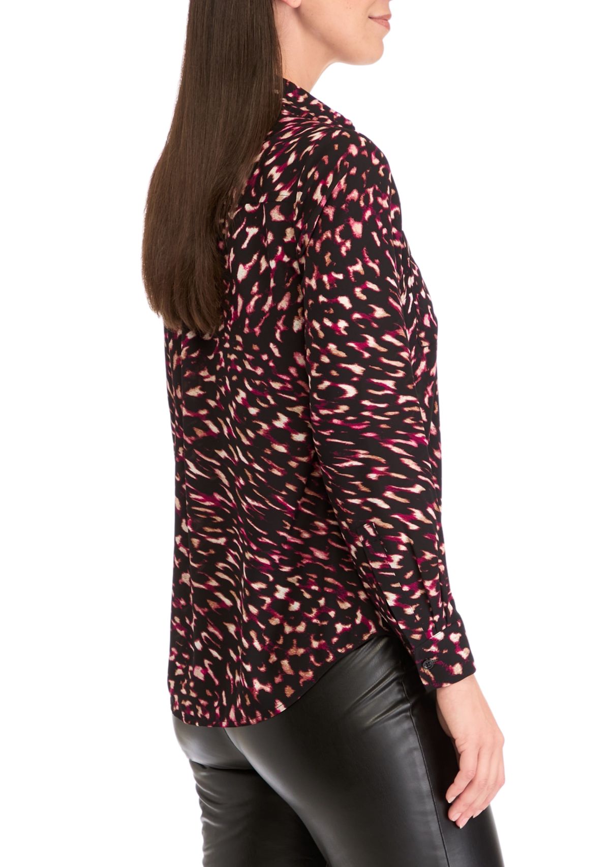 Womens Long Sleeve Button Down Blouse