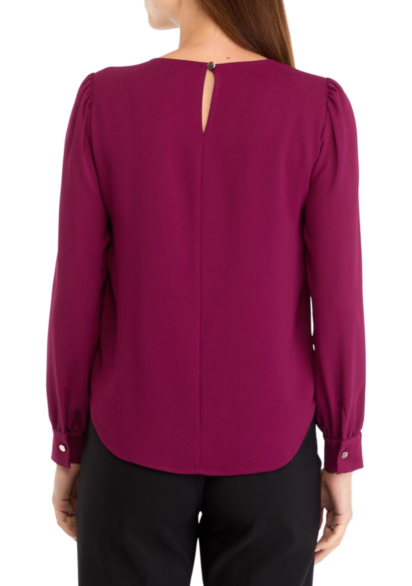 Womens Long Sleeve V-Neck Blouse