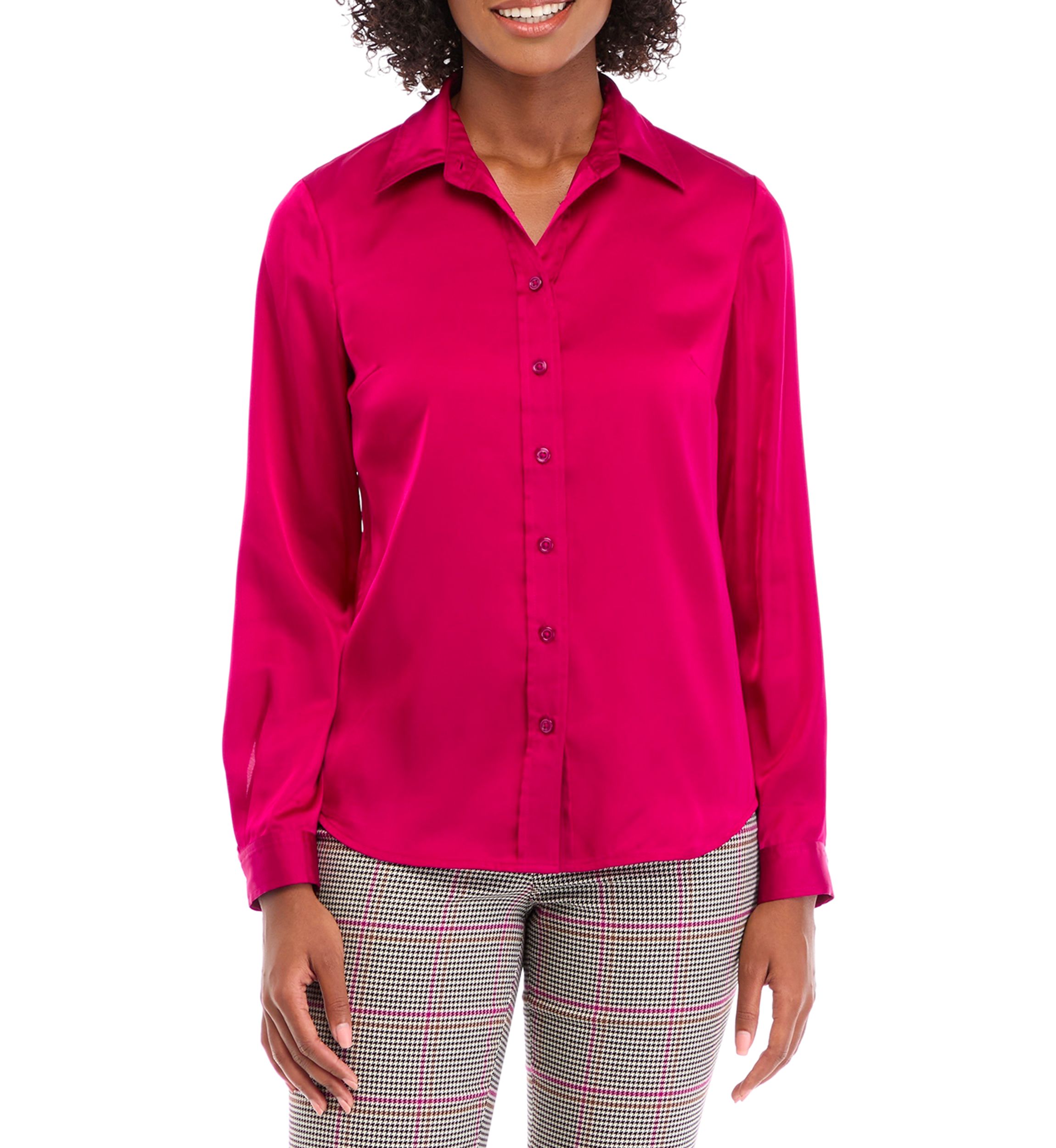 Womens Long Sleeve Button Down Blouse