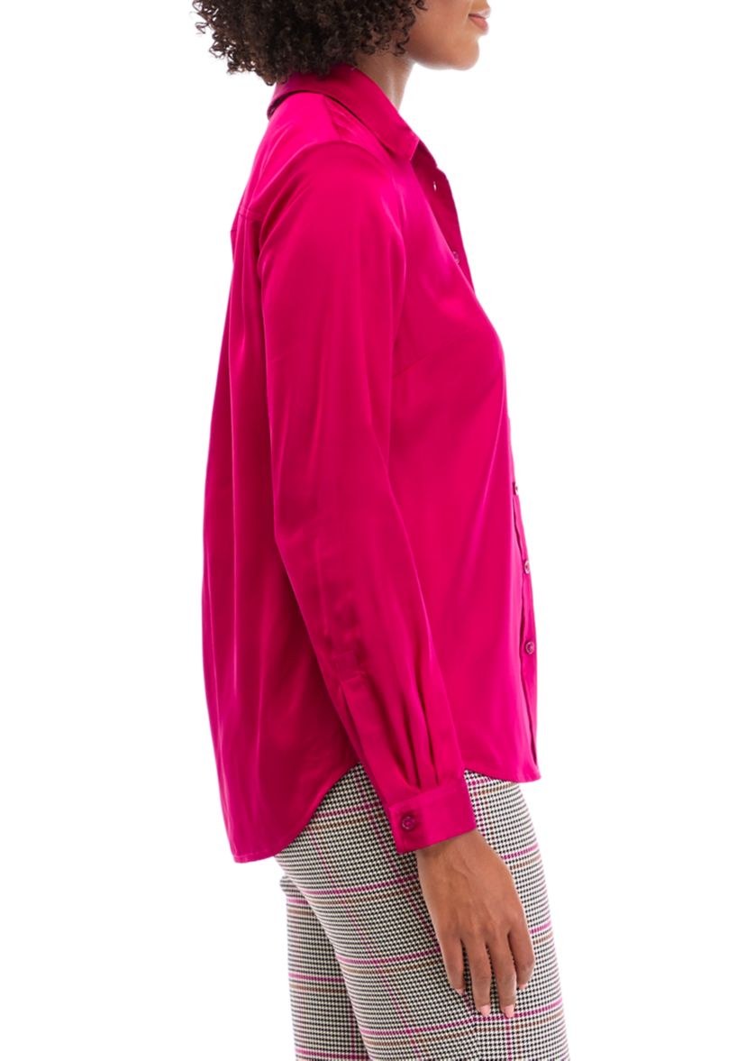 Womens Long Sleeve Button Down Blouse