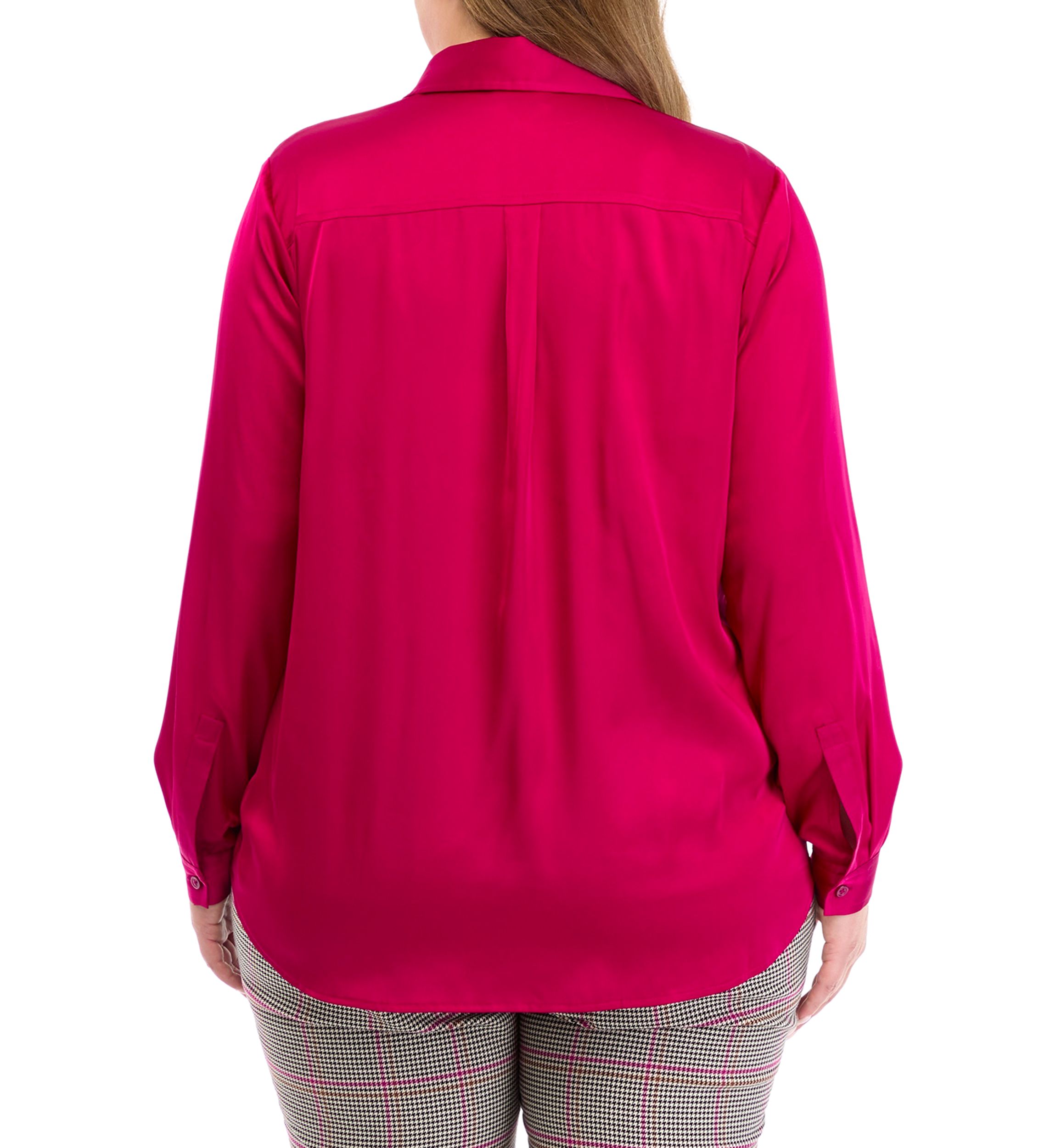 Plus Size Long Sleeve Button Down Blouse