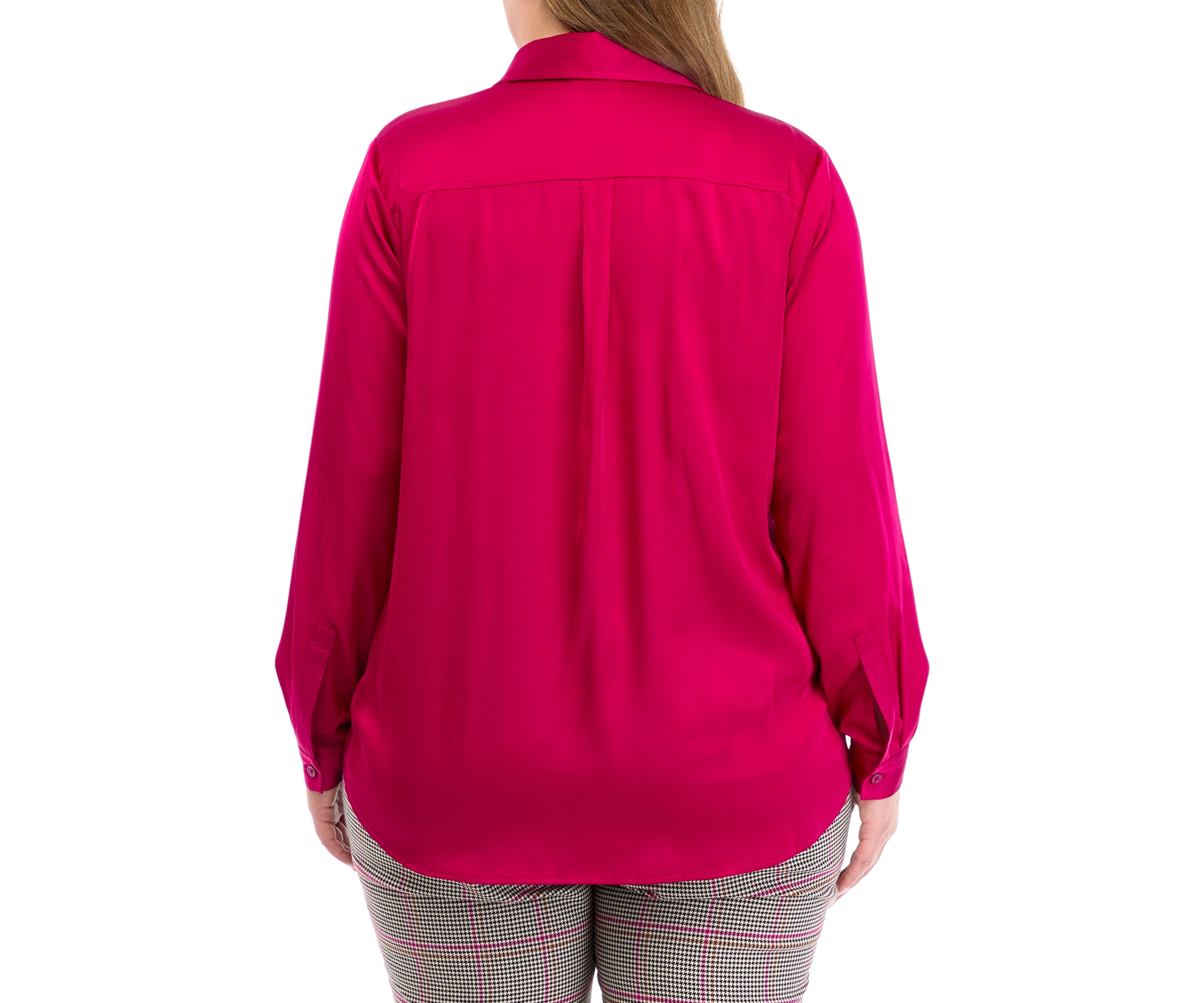 Plus Size Long Sleeve Button Down Blouse