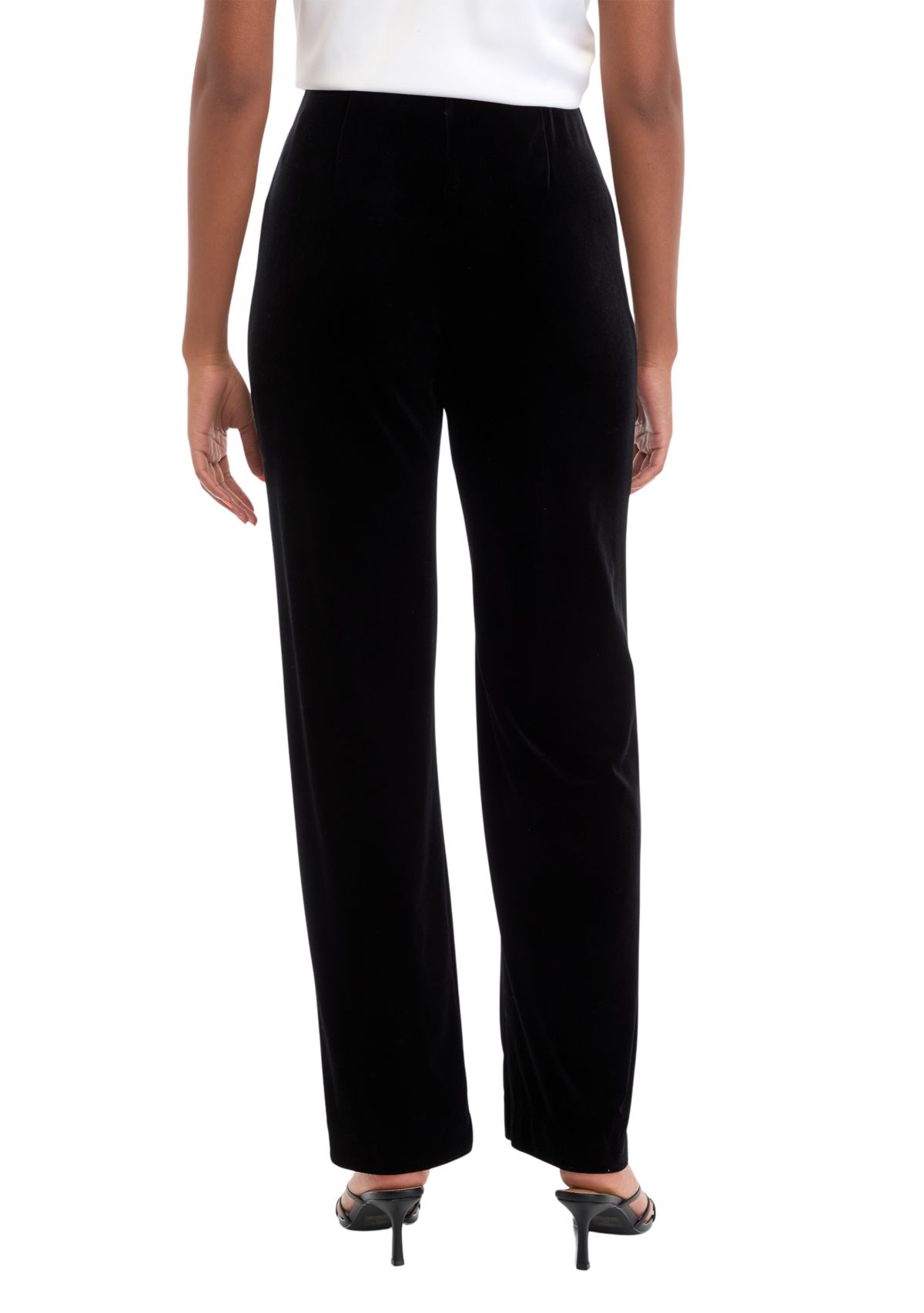 Womens Pull On Hollywood Waist Classic Ankle Pants