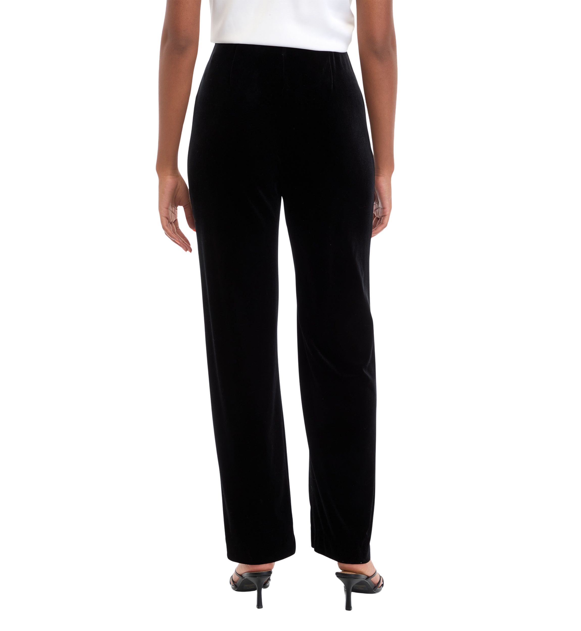 Womens Pull On Hollywood Waist Classic Ankle Pants