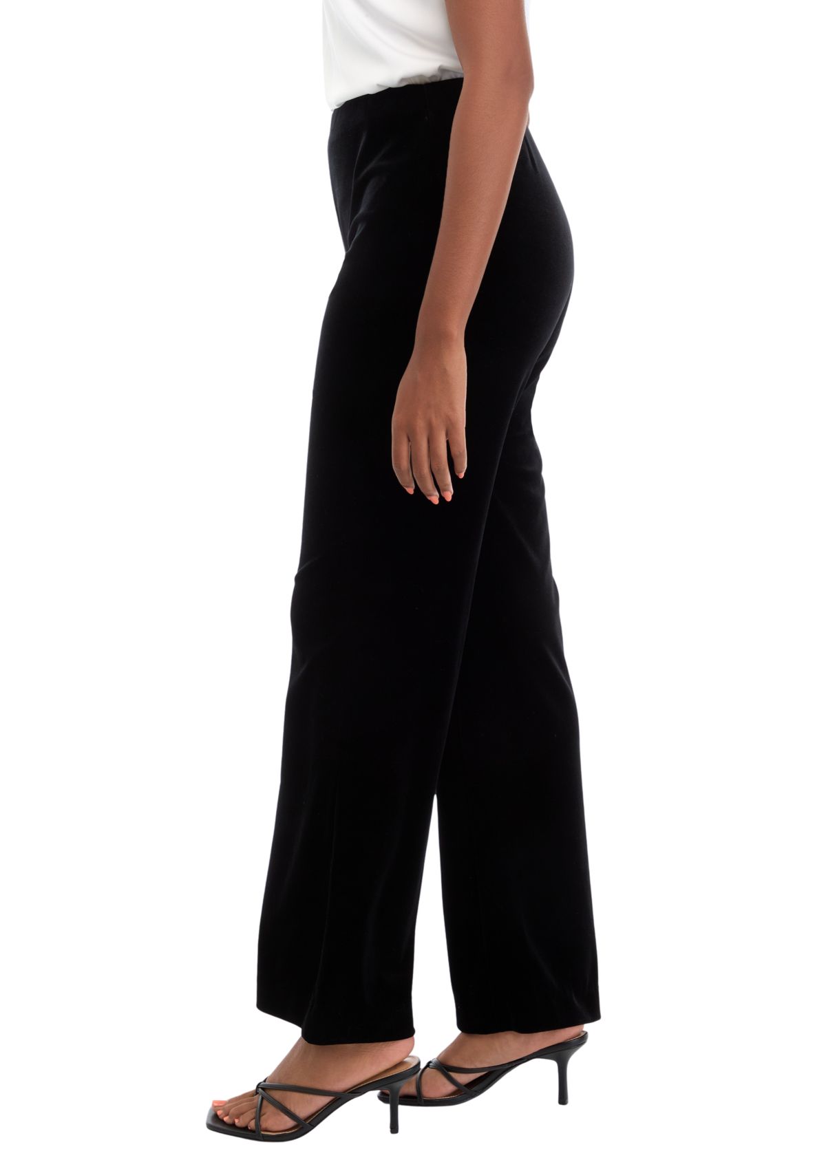 Womens Pull On Hollywood Waist Classic Ankle Pants
