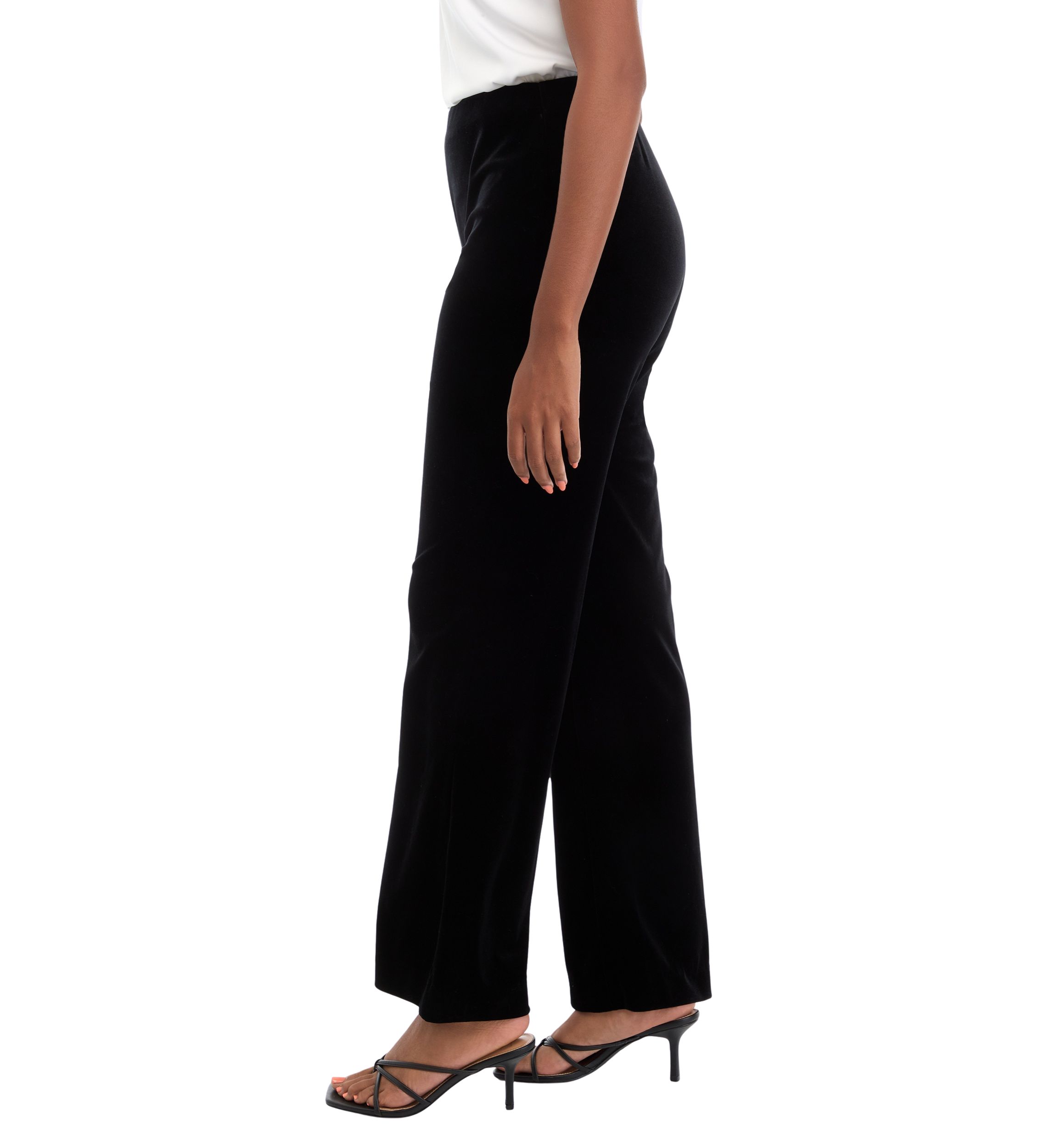 Womens Pull On Hollywood Waist Classic Ankle Pants