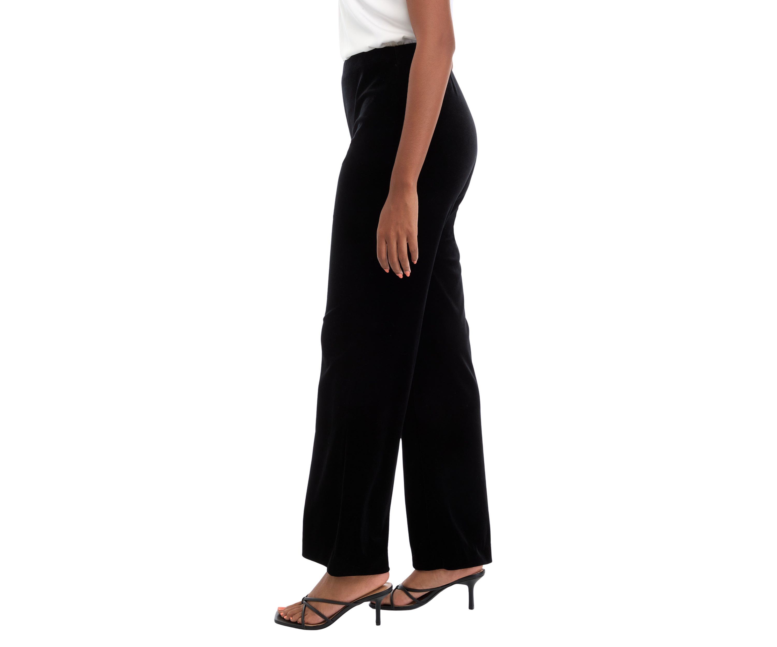 Womens Pull On Hollywood Waist Classic Ankle Pants