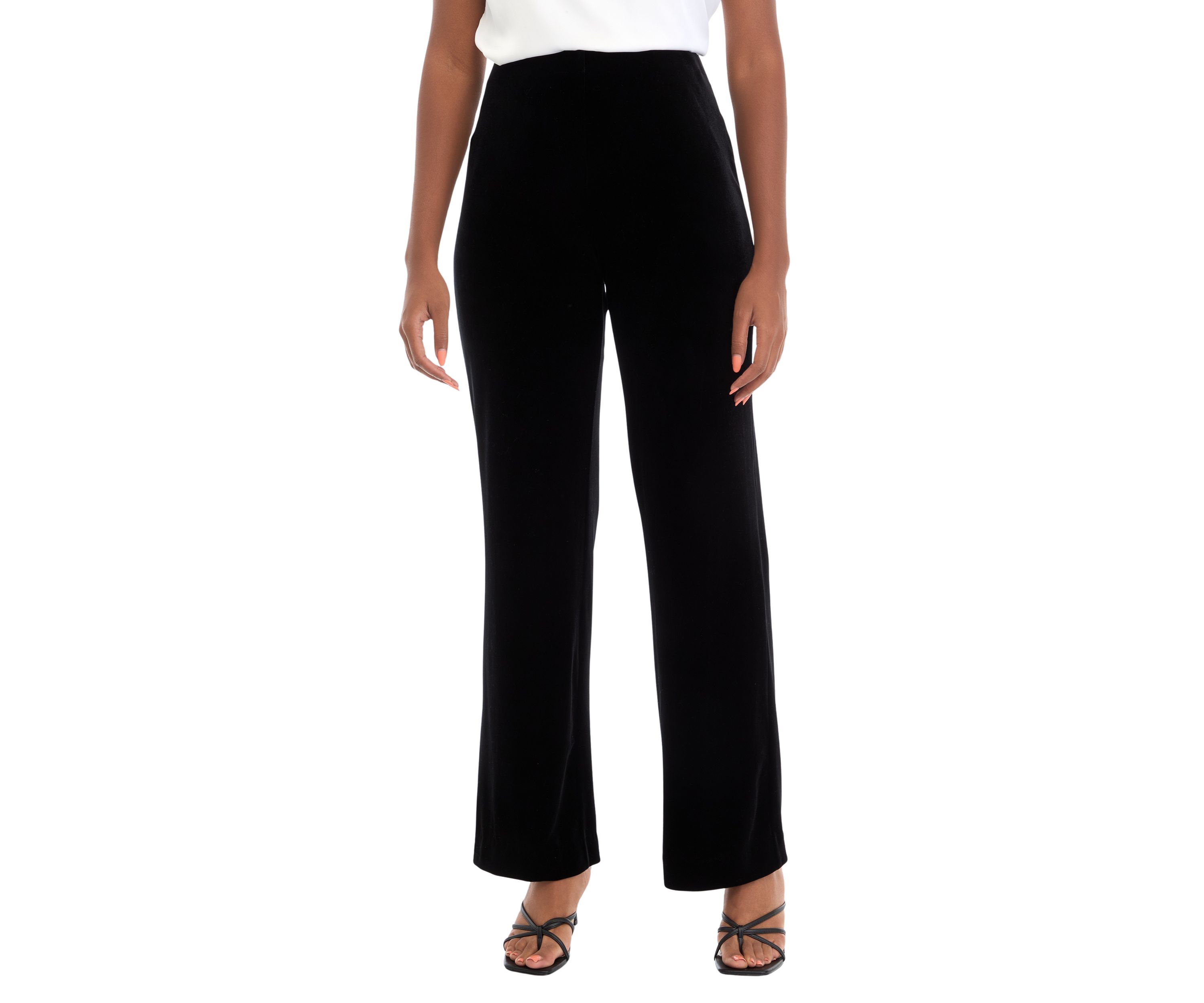 Petite Pull On Hollywood Waist Wide Leg Pants