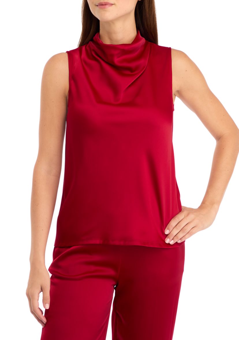 Womens Sleeveless Cowl Neck Halter Top
