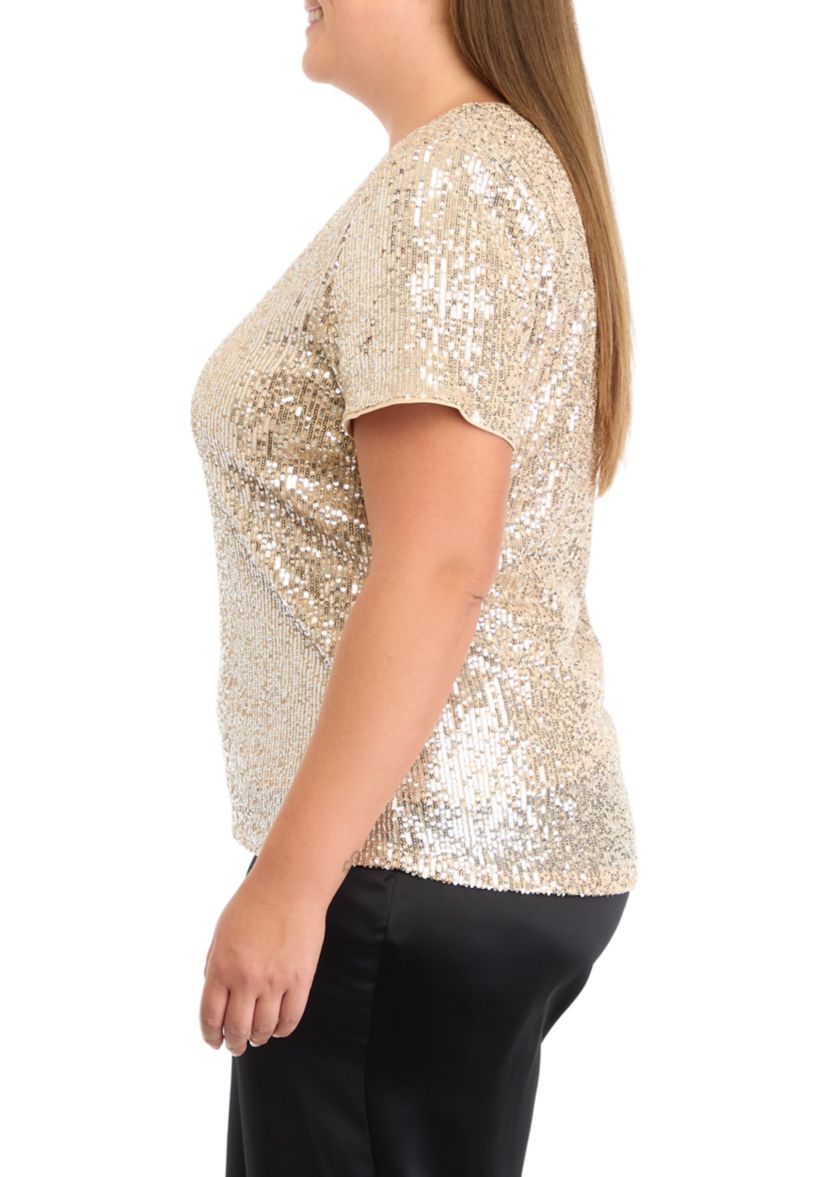 Plus Size Sequin T-Shirt