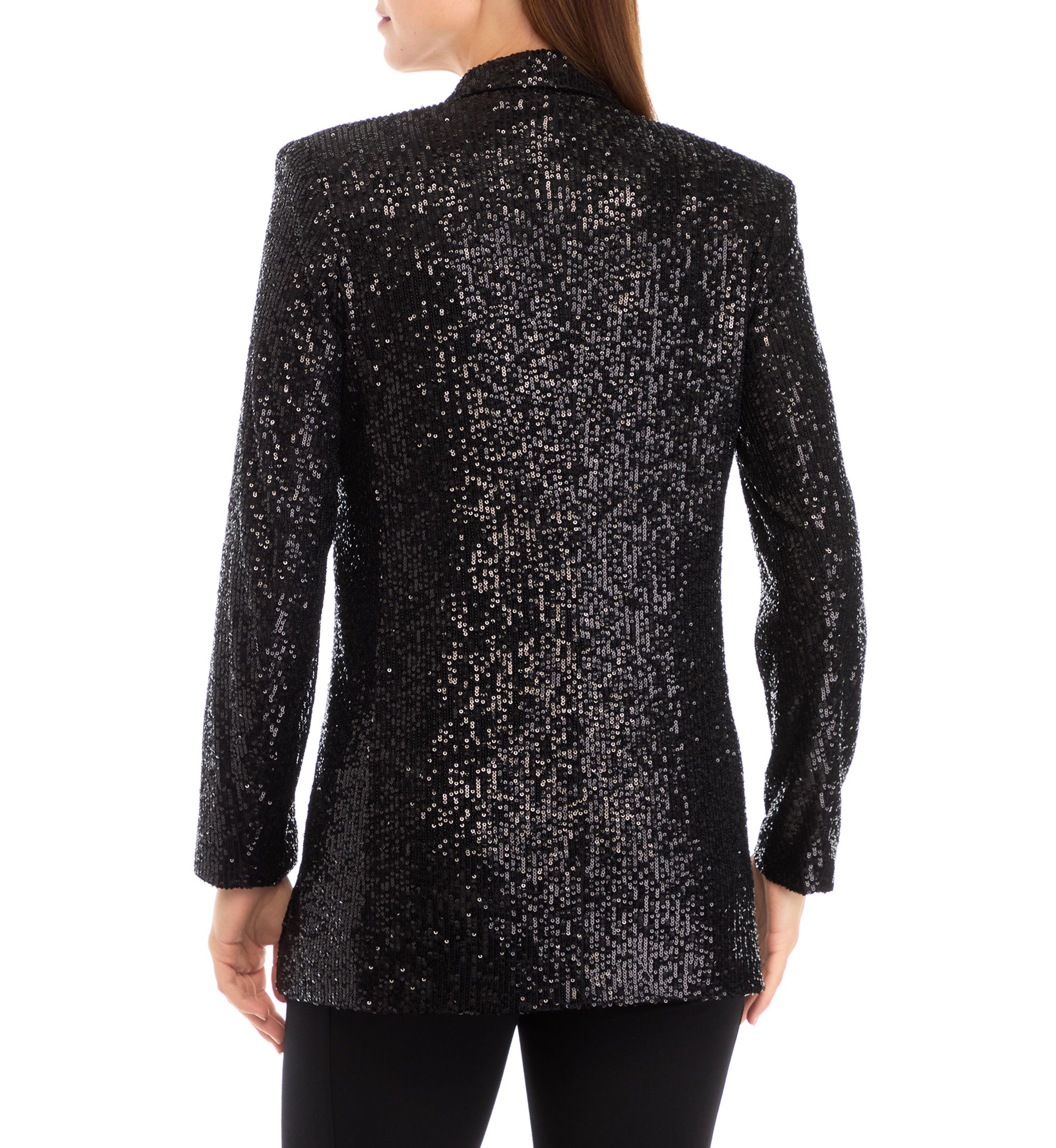 Womens Open Front Sequin Blazer