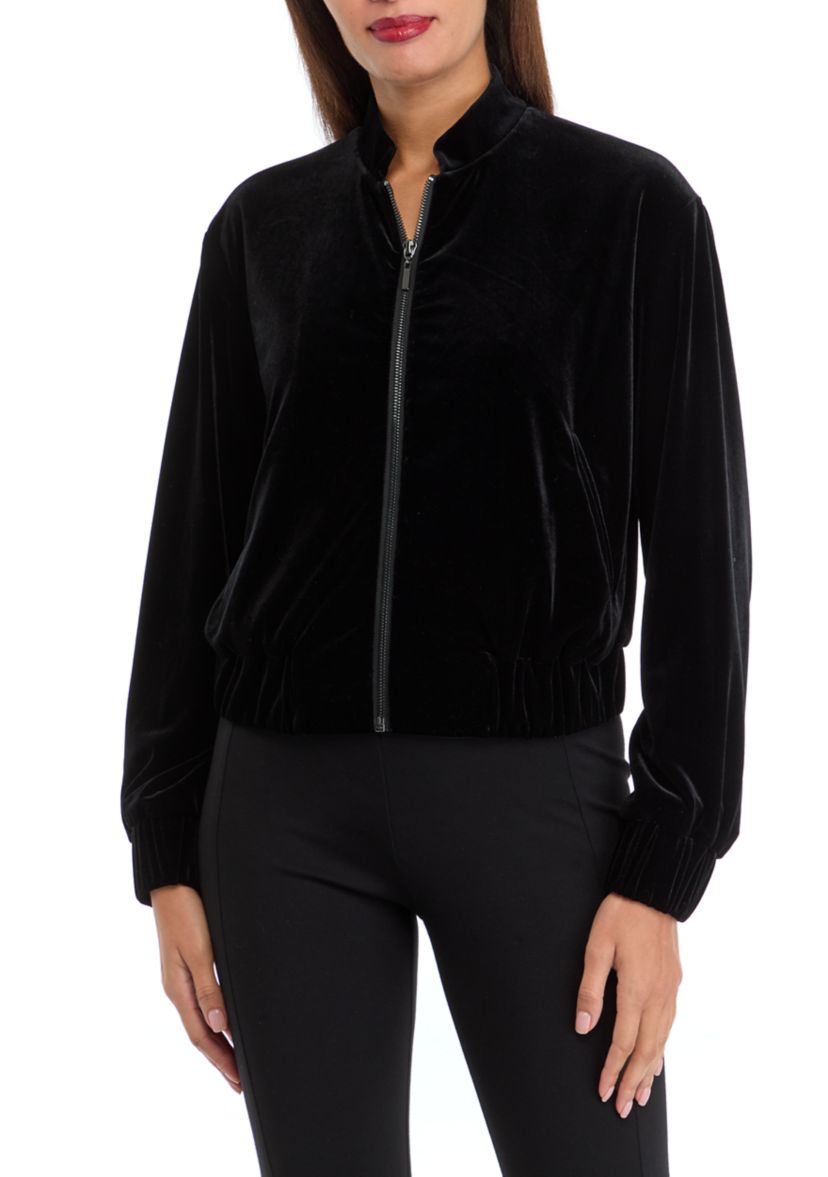Womens Velvet Bomber Jacket