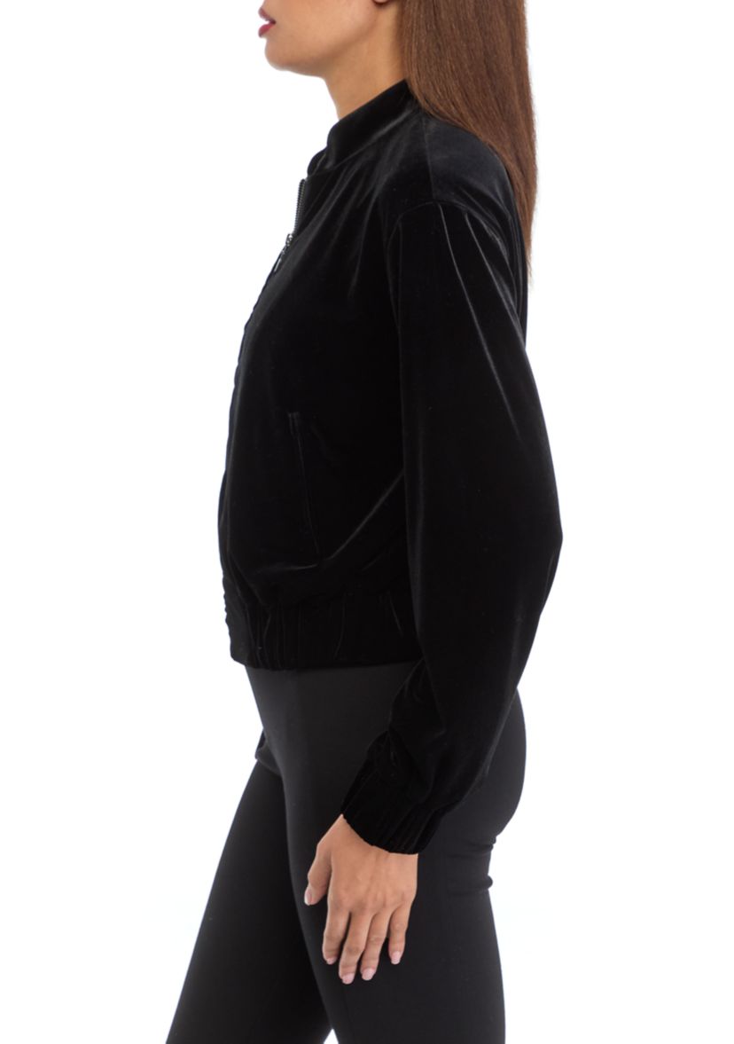 Womens Velvet Bomber Jacket