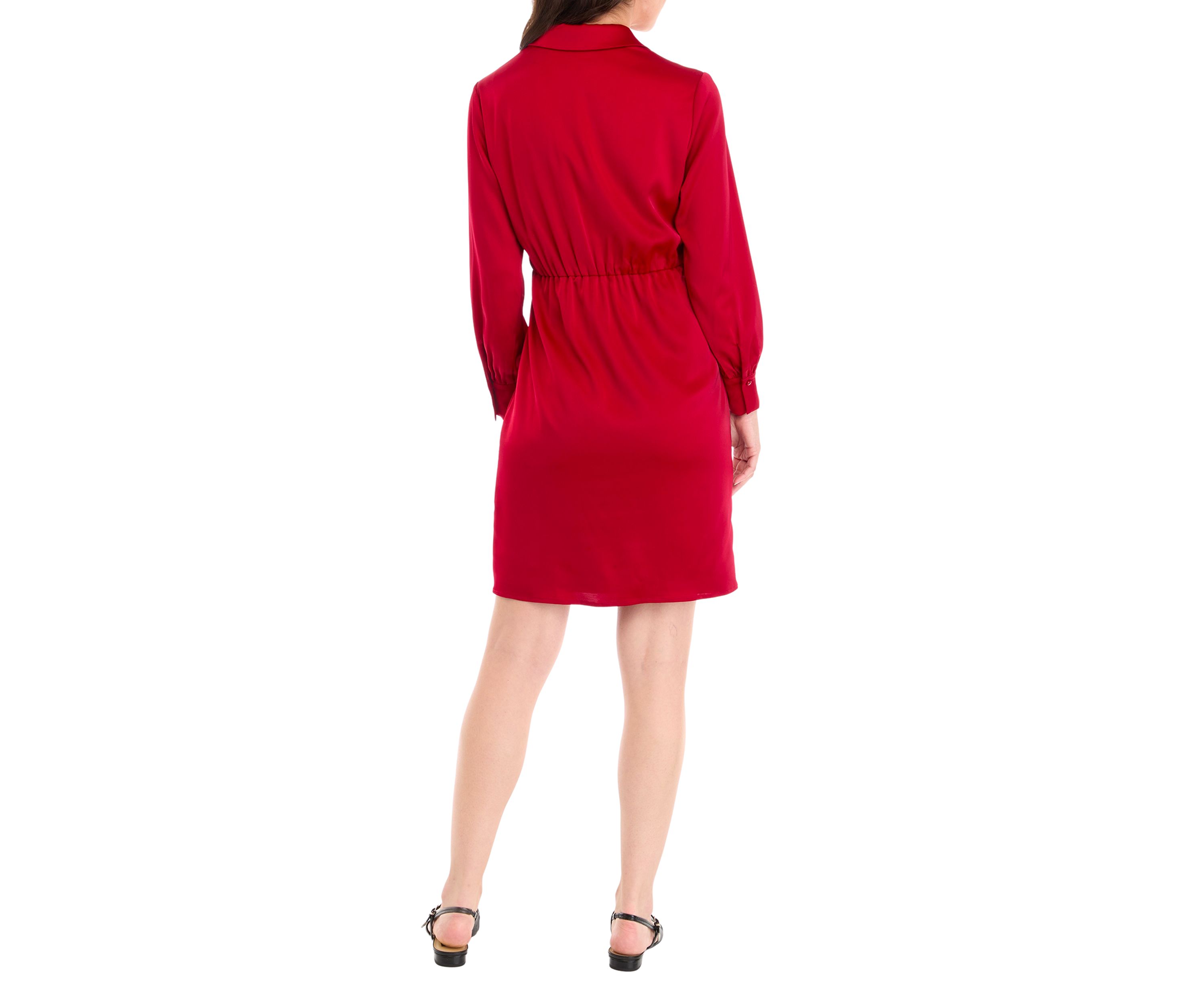 Petite Faux Wrap Shirtdress