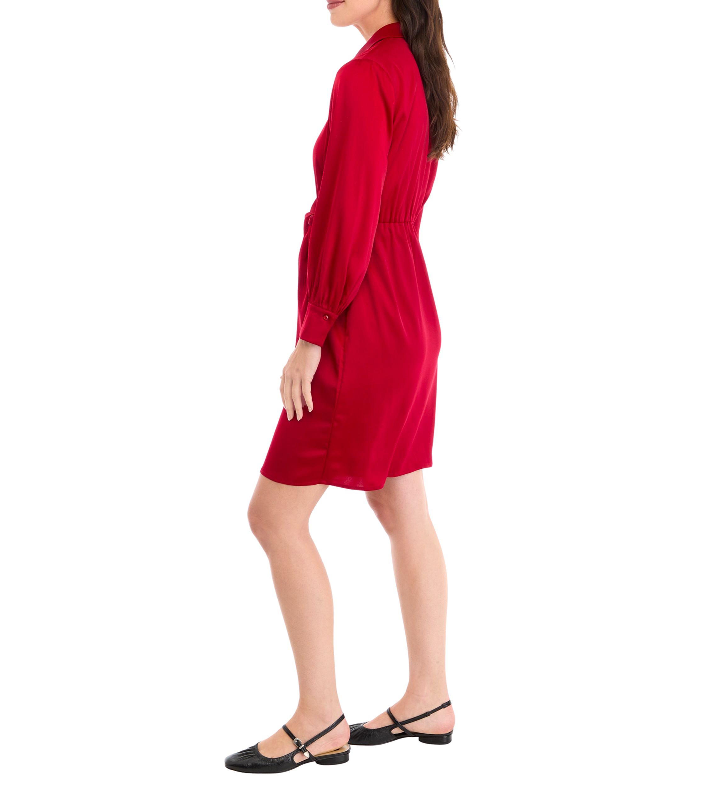 Petite Faux Wrap Shirtdress