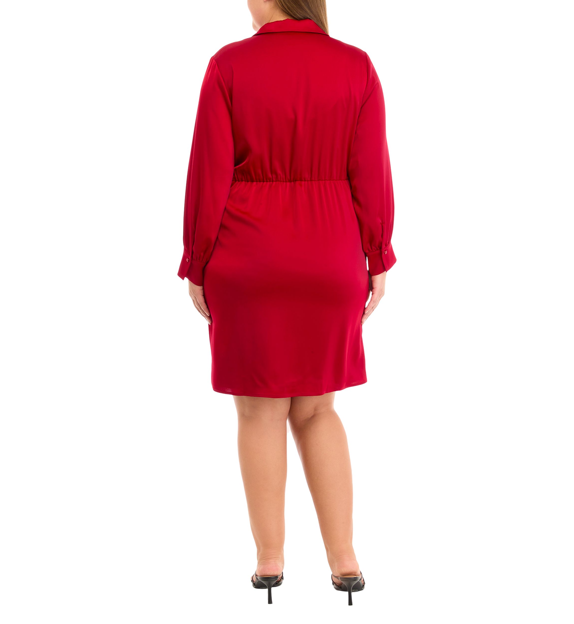 Plus Size Faux Wrap Shirtdress