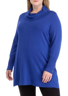THE LIMITED Women's Plus Size Cowl Neck Sweater, Azure, 4X