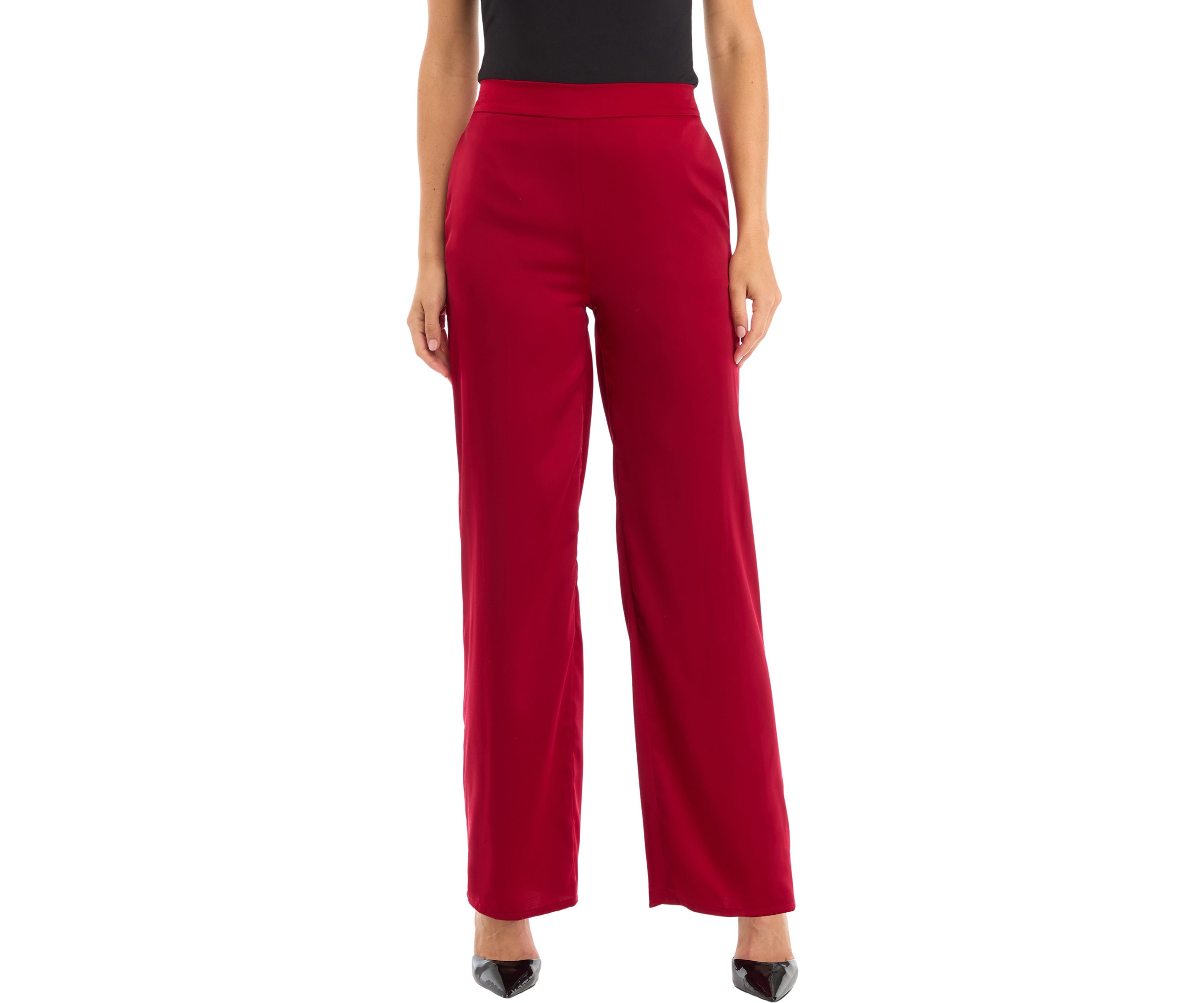 Petite Satin Pull On Pants