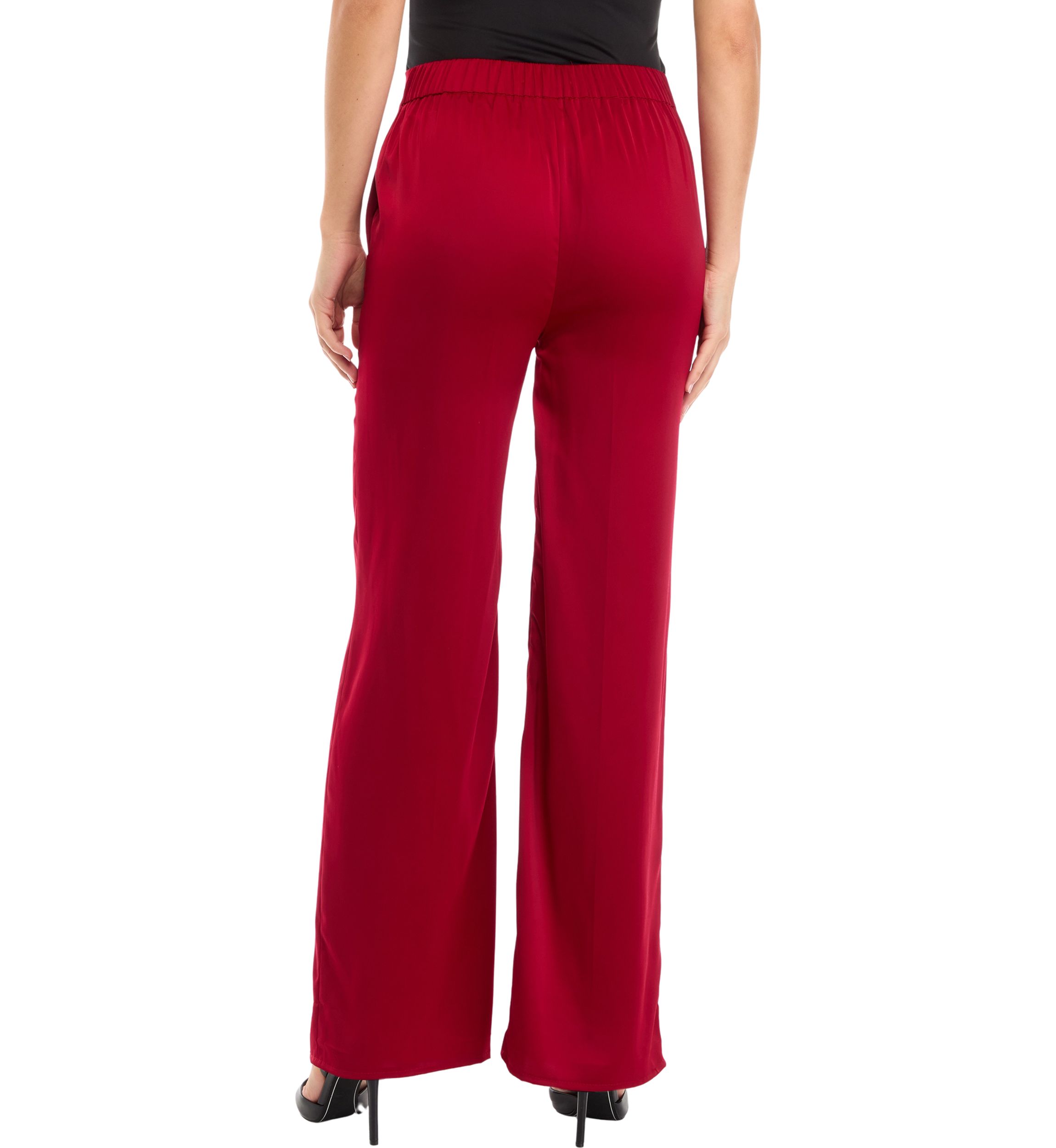 Petite Satin Pull On Pants
