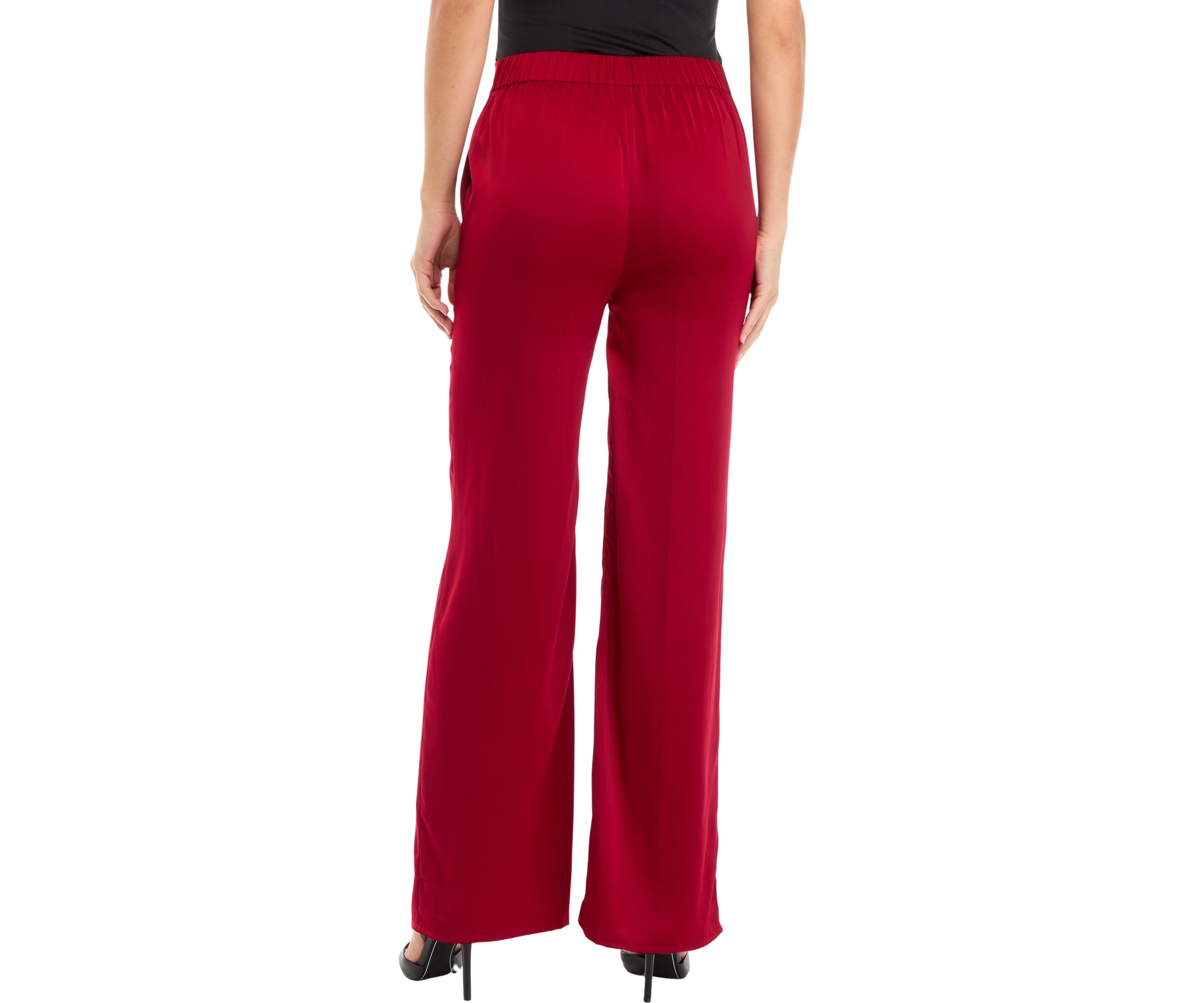 Petite Satin Pull On Pants