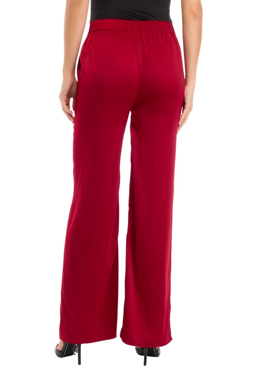 Petite Satin Pull On Pants