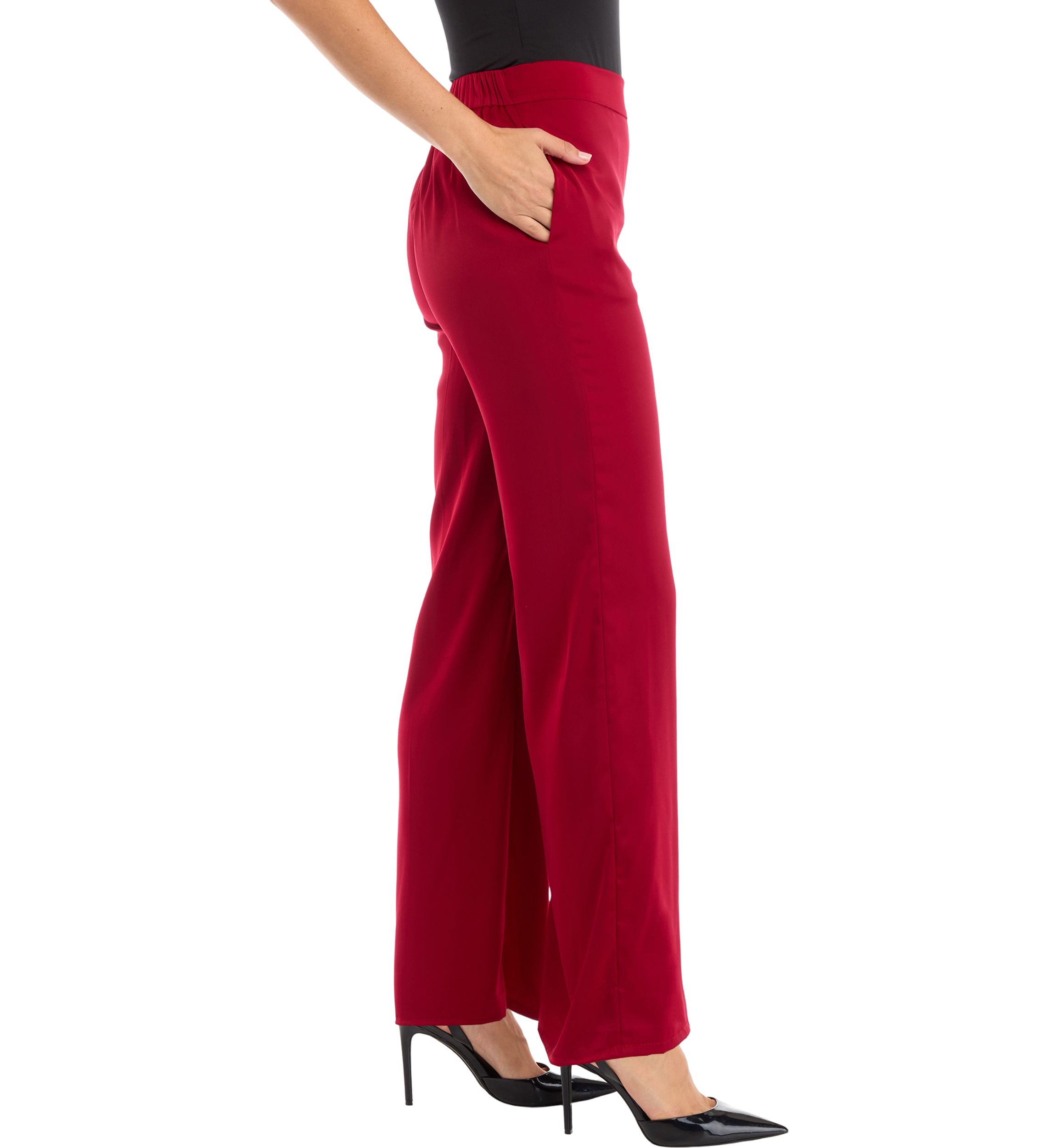 Petite Satin Pull On Pants