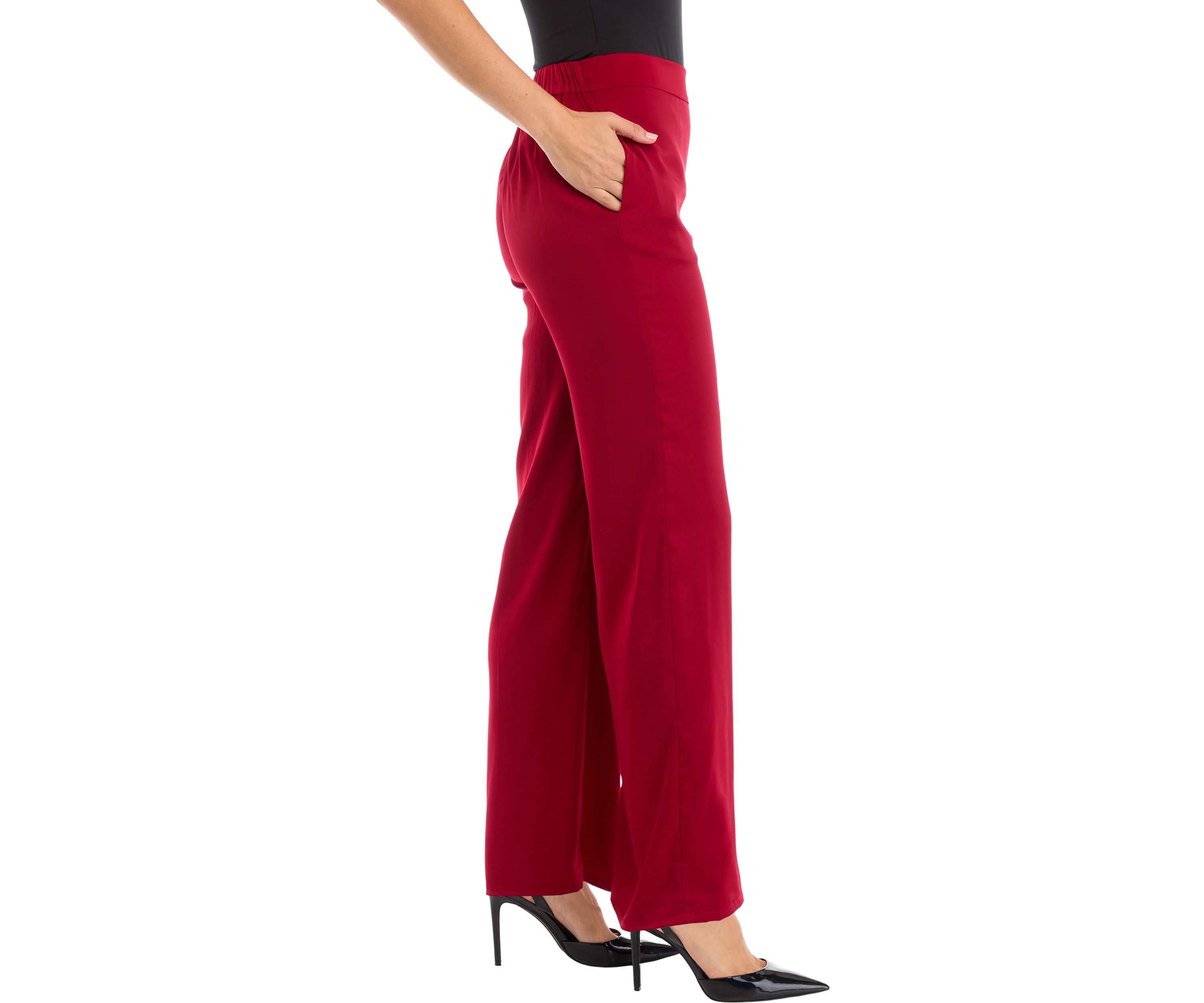 Petite Satin Pull On Pants