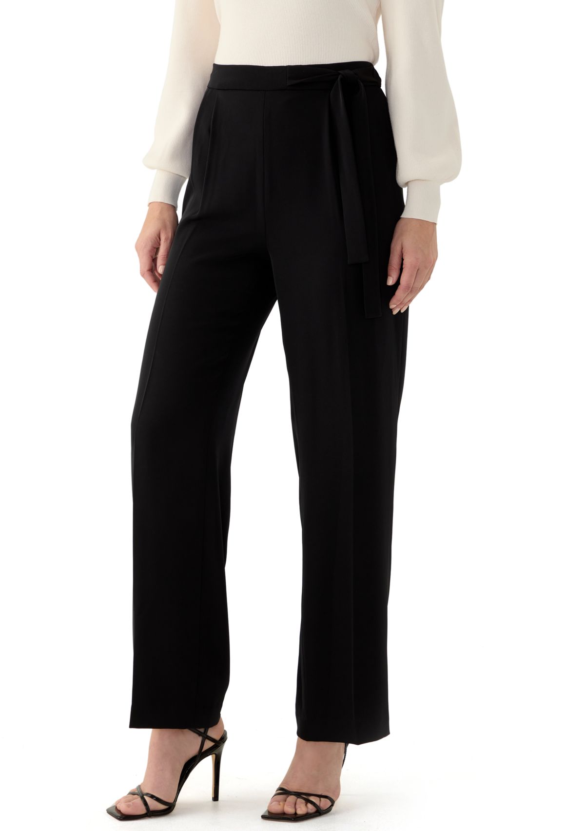 Plus Size High Rise Pull On Wide Leg Pants