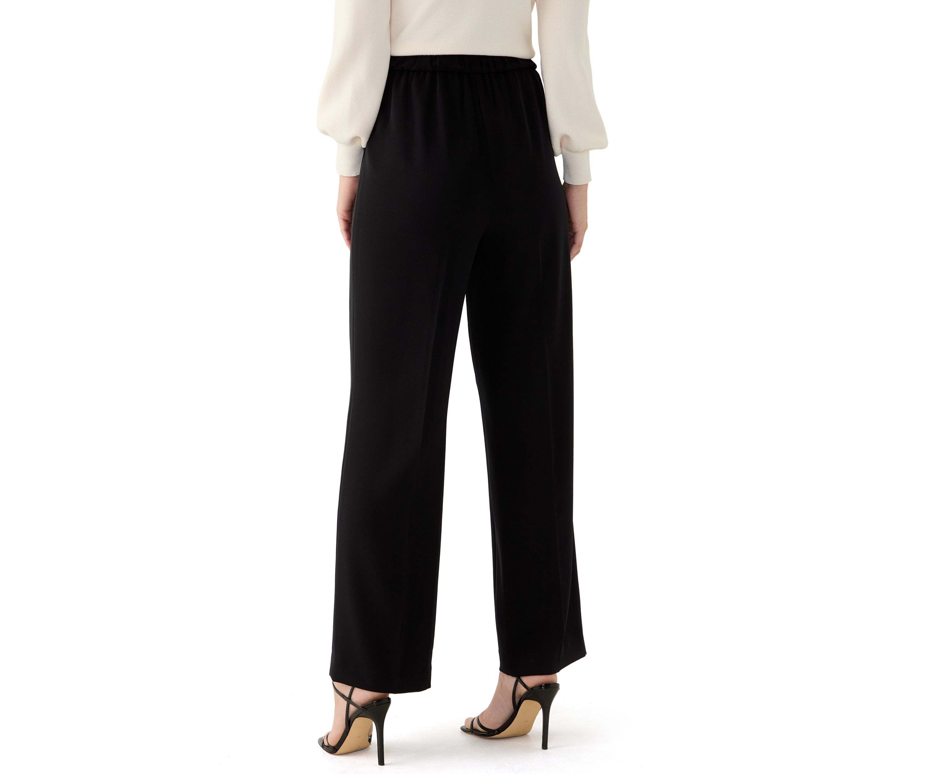 Plus Size High Rise Pull On Wide Leg Pants