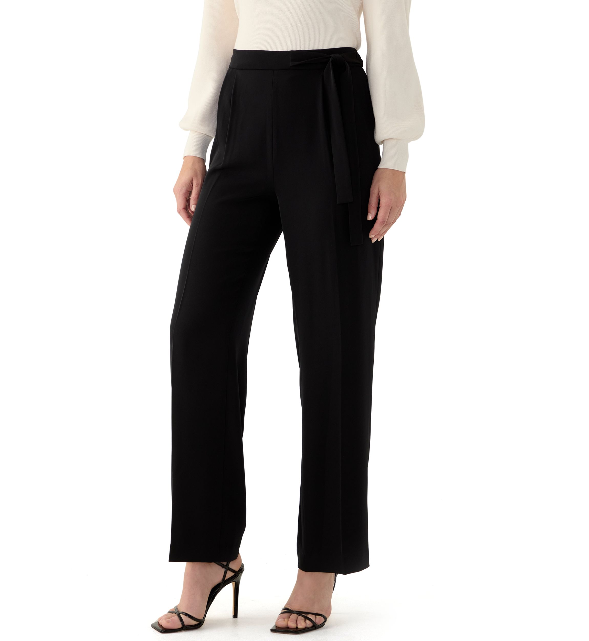 Petite High Rise Pull On Wide Leg Pants