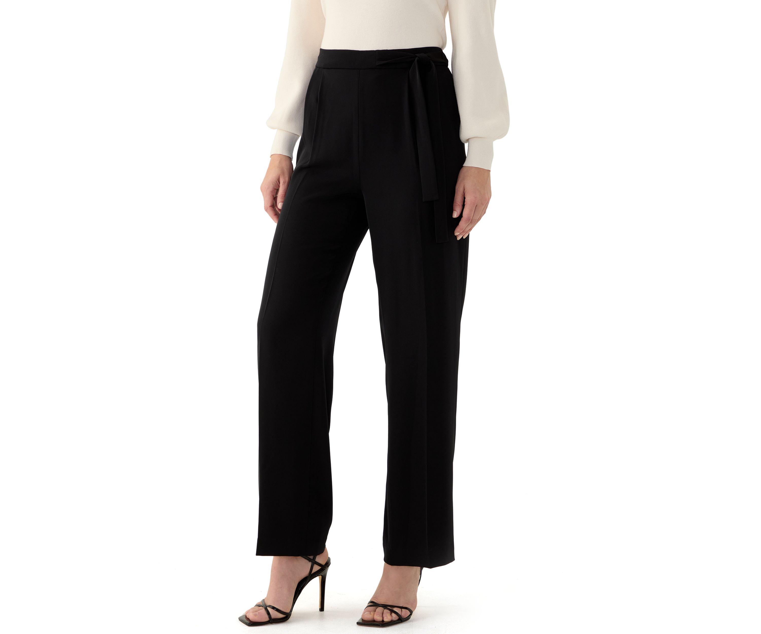 Petite High Rise Pull On Wide Leg Pants