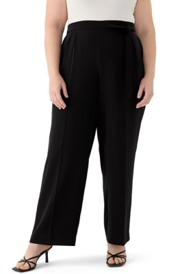 THE LIMITED Women's Plus Size High Rise Pull On Pants, Black, 0X