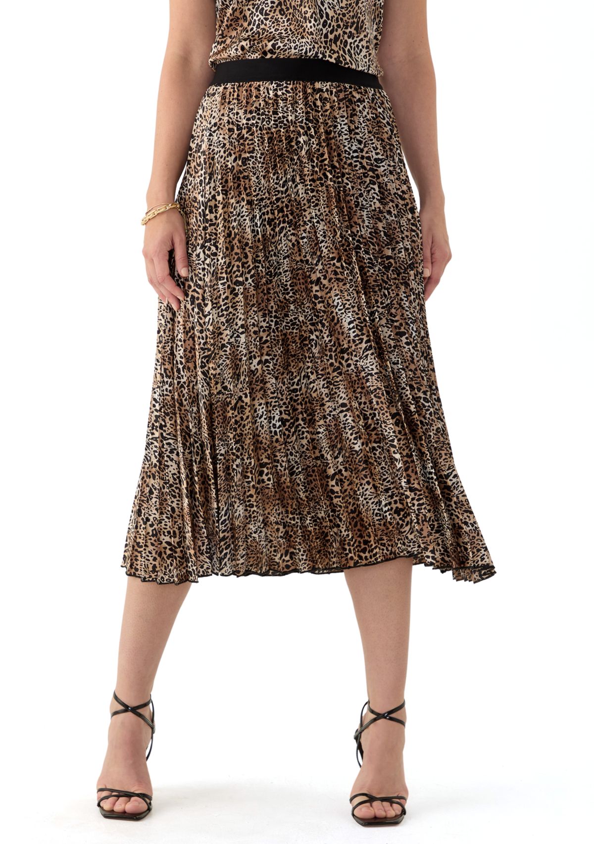 Womens Pull On Pleated Skirt 